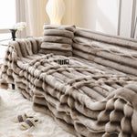 Ultra Soft Faux Fur Couch Cover – Large, Fluffy, and Elegant Sofa Throw Blanket