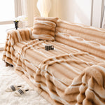 Ultra Soft Faux Fur Couch Cover – Large, Fluffy, and Elegant Sofa Throw Blanket