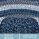 Teal, Black Indoor Outdoor Braided Rug for Patios, Porches and Kitchens - Bradford Collection