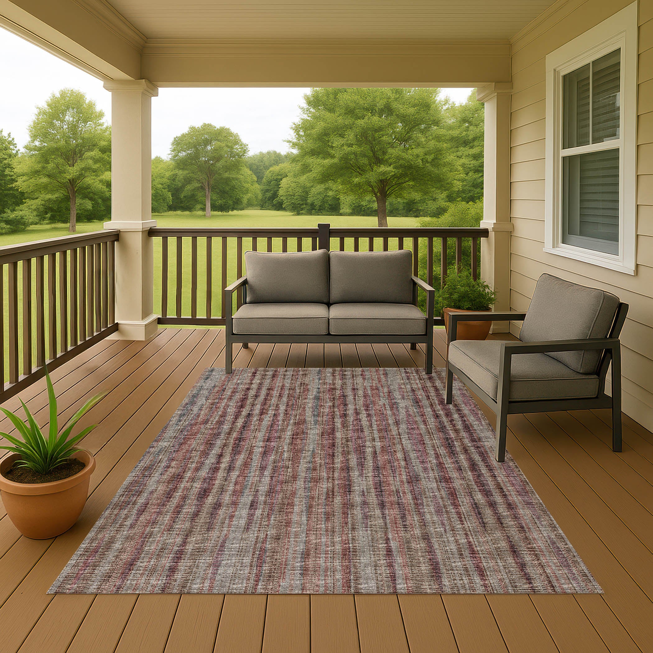 Indoor/Outdoor Transitional AA1 Blush Pink Rug 3' x 5' #shape_Rectangle