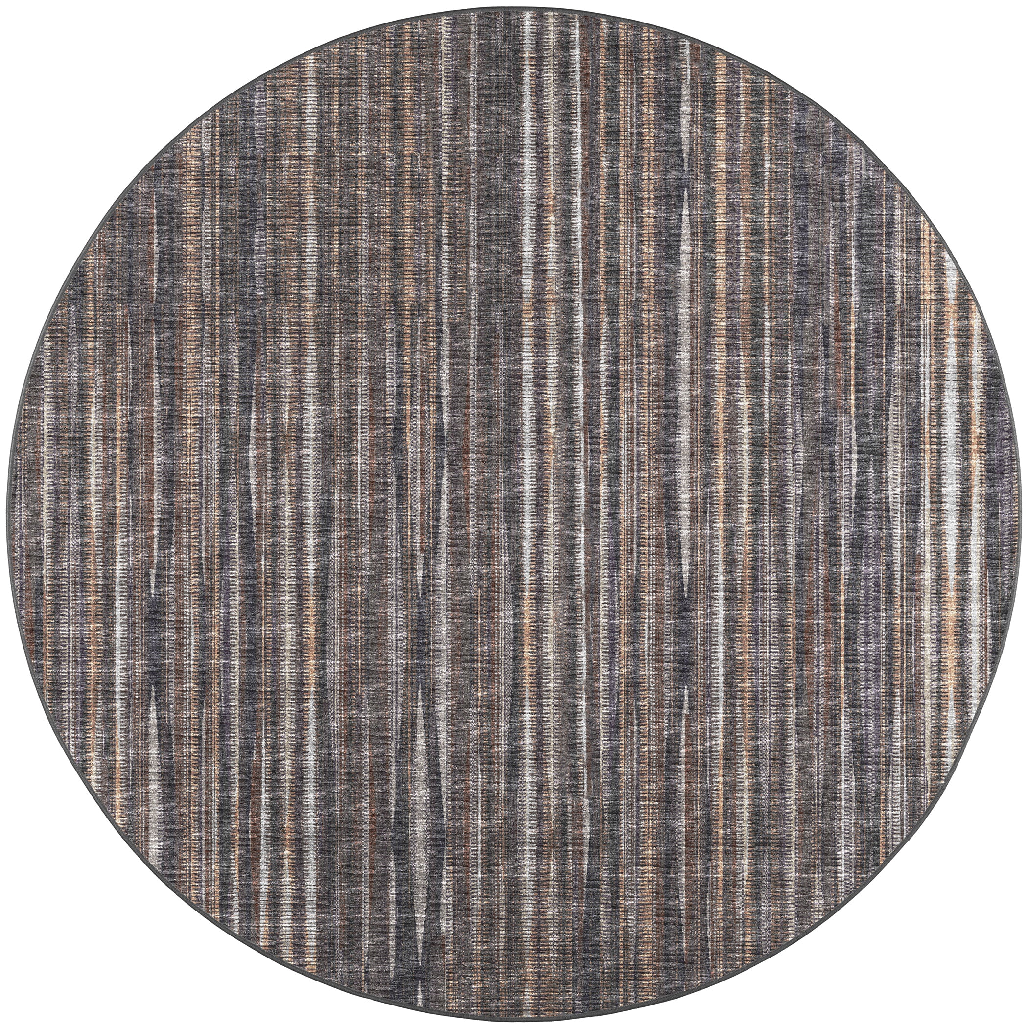 Indoor/Outdoor Transitional AA1 Fudge Brown Rug 4' x 4' #shape_Round
