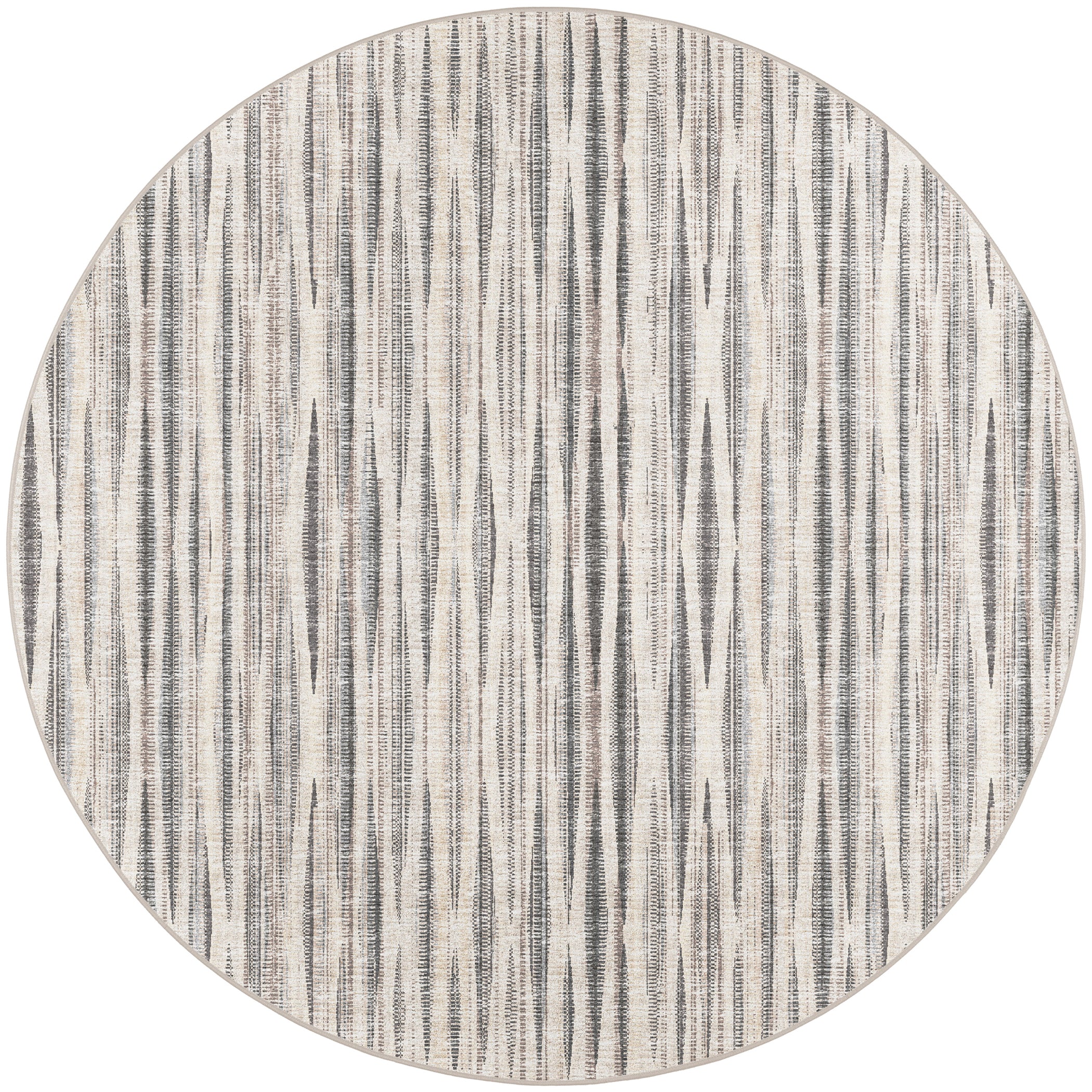 Indoor/Outdoor Transitional AA1 Ivory Rug 4' x 4' #shape_Round