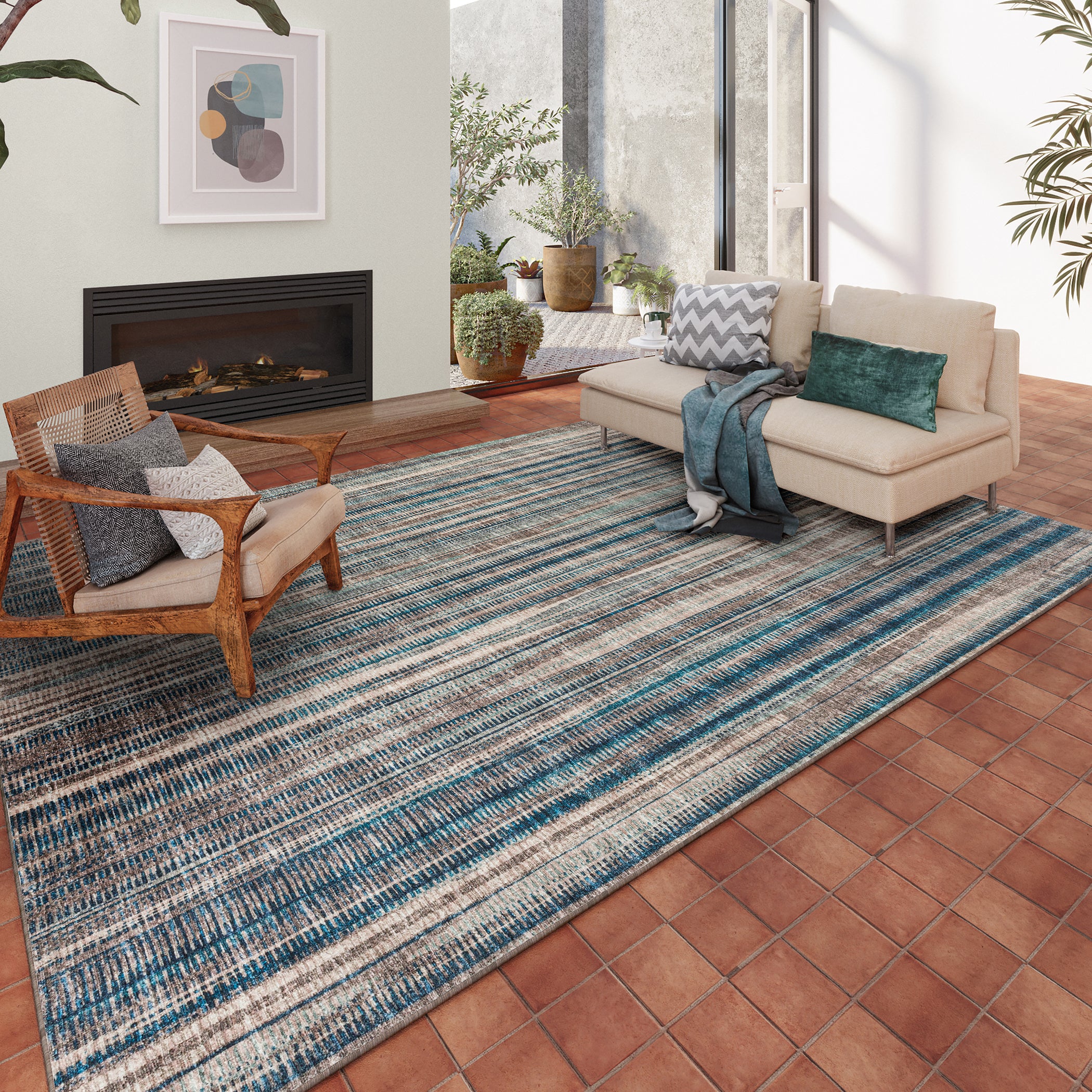 Indoor/Outdoor Transitional AA1 Mushroom Brown Rug 3' x 5' #shape_Rectangle
