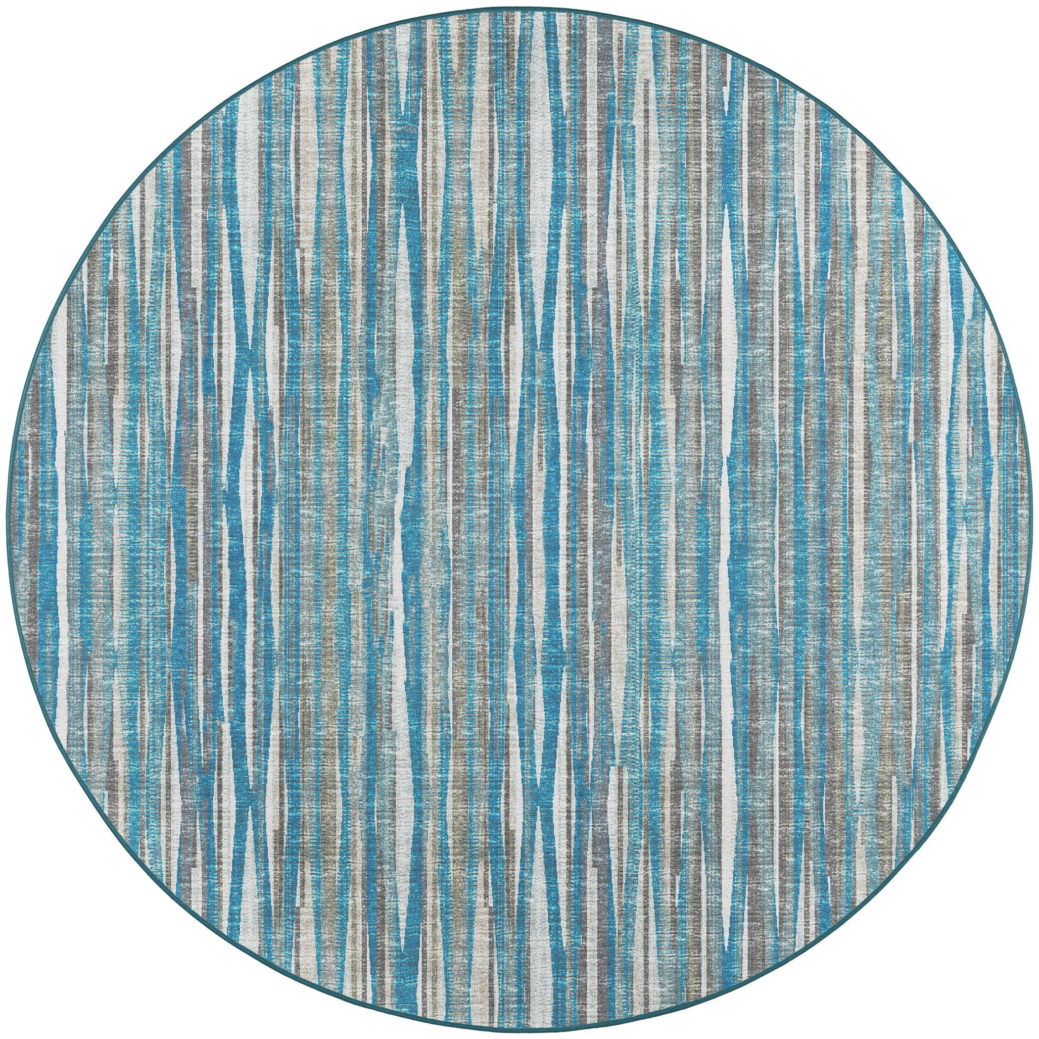 Indoor/Outdoor Transitional AA1 Sky Blue Rug 4' x 4' #shape_Round