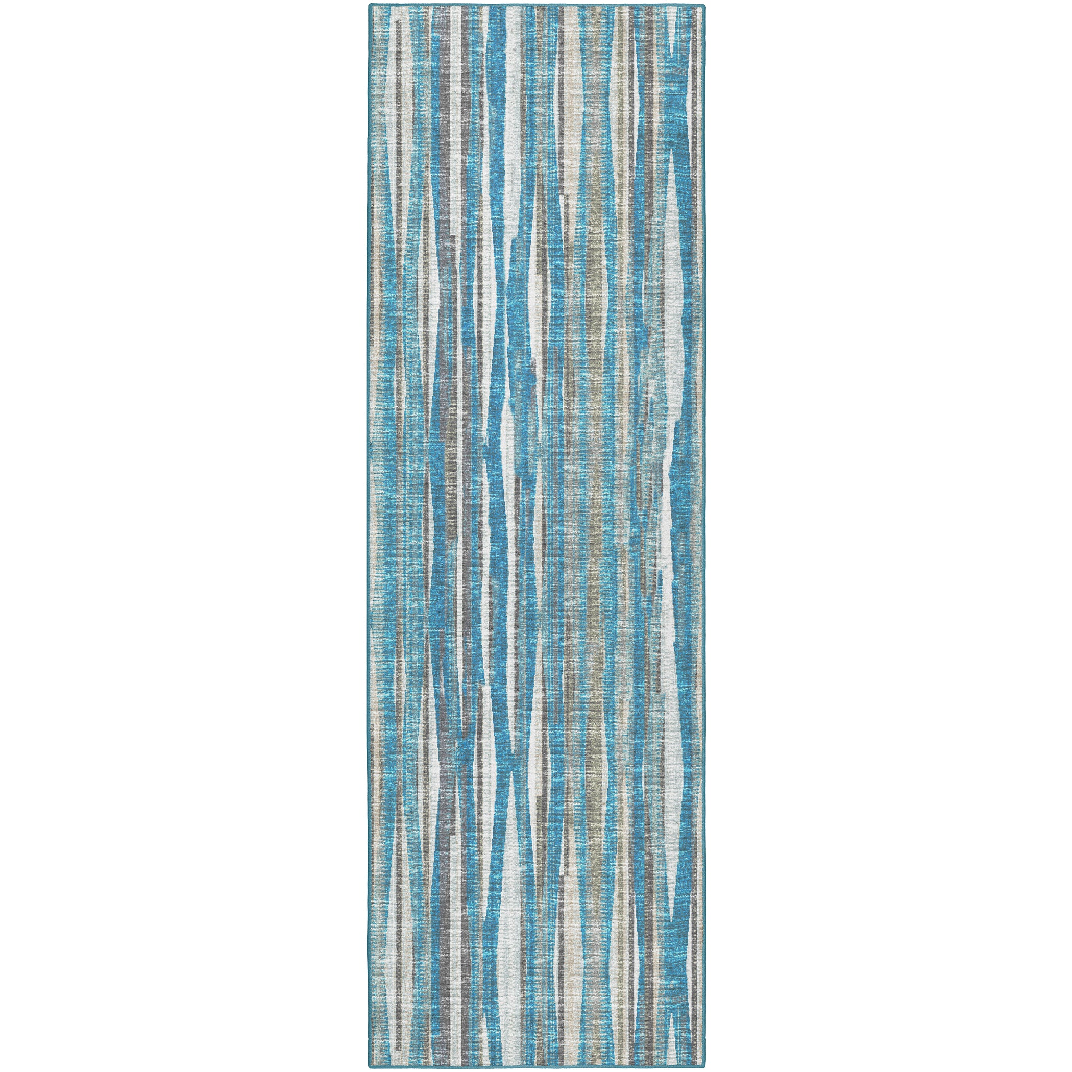 Indoor/Outdoor Transitional AA1 Sky Blue Rug 2'6" x 10' #shape_Runner