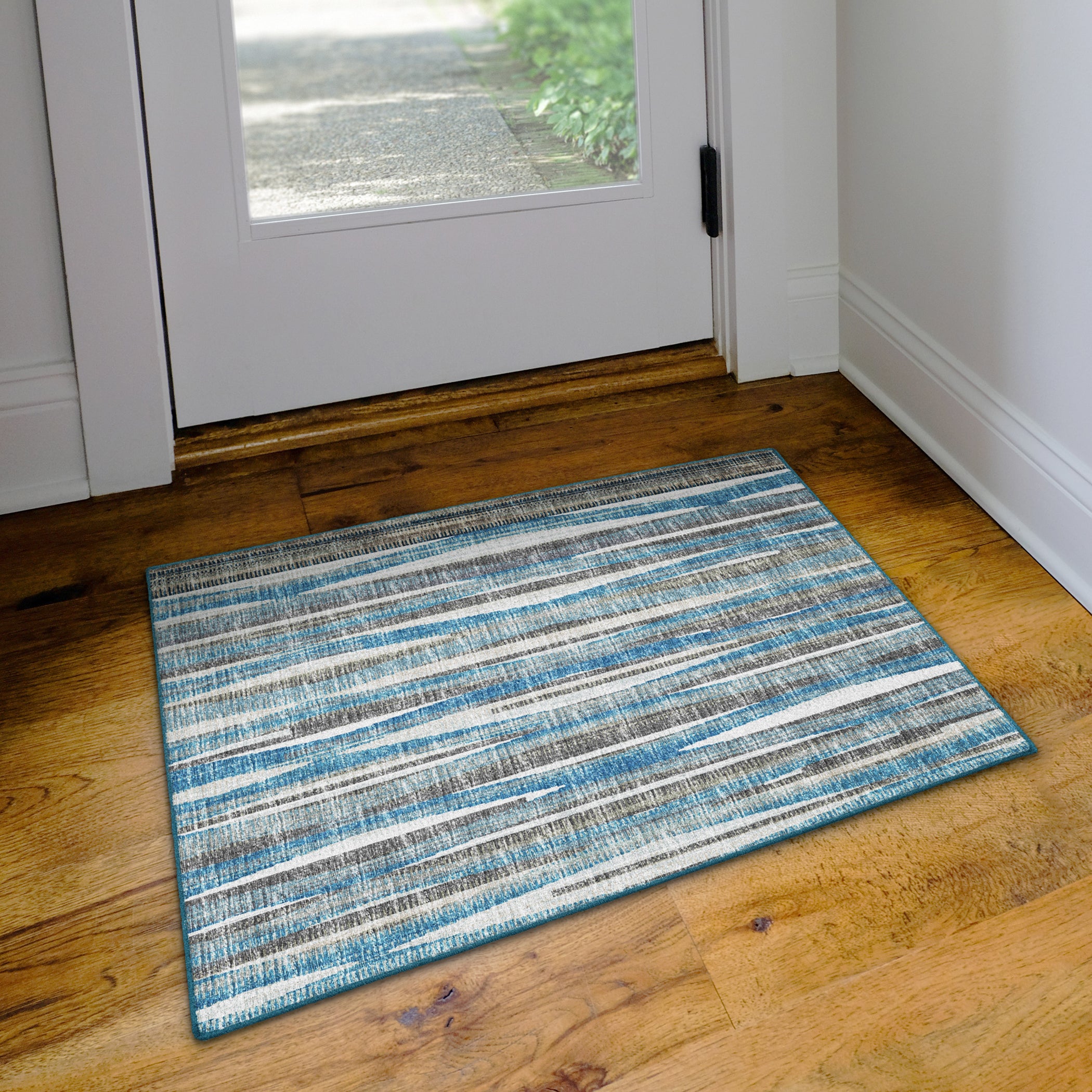 Indoor/Outdoor Transitional AA1 Sky Blue Rug 2' x 3' #shape_Rectangle