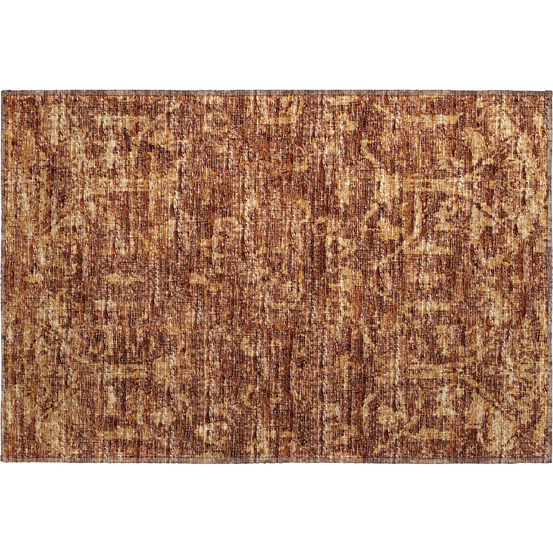 Luxury Machine Washable Indoor/Outdoor Traditional AB1 Canyon Orange Rug 1'8" x 2'6" #shape_Rectangle