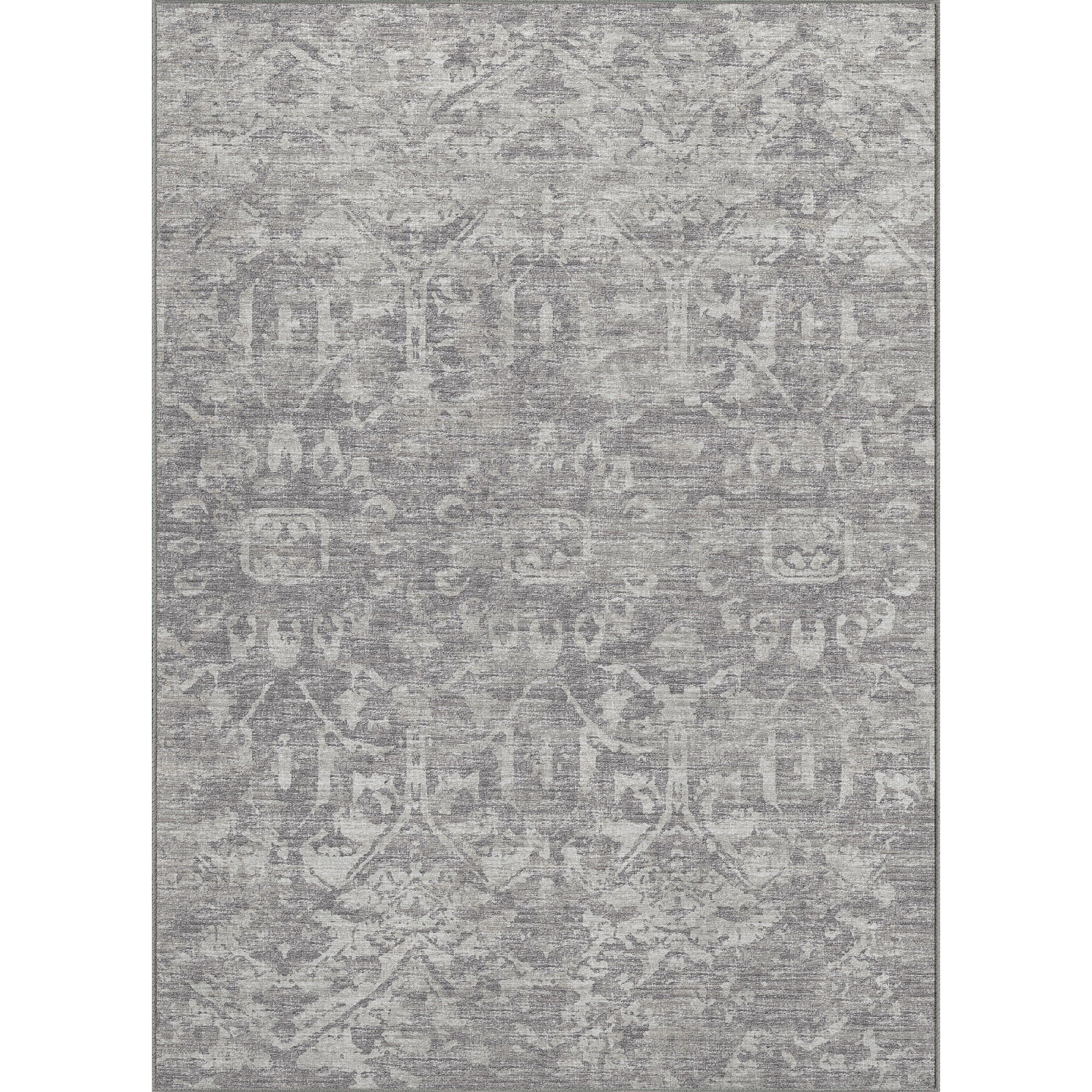Luxury Machine Washable Indoor/Outdoor Traditional AB1 Flannel Gray Rug 3' x 5' #shape_Rectangle