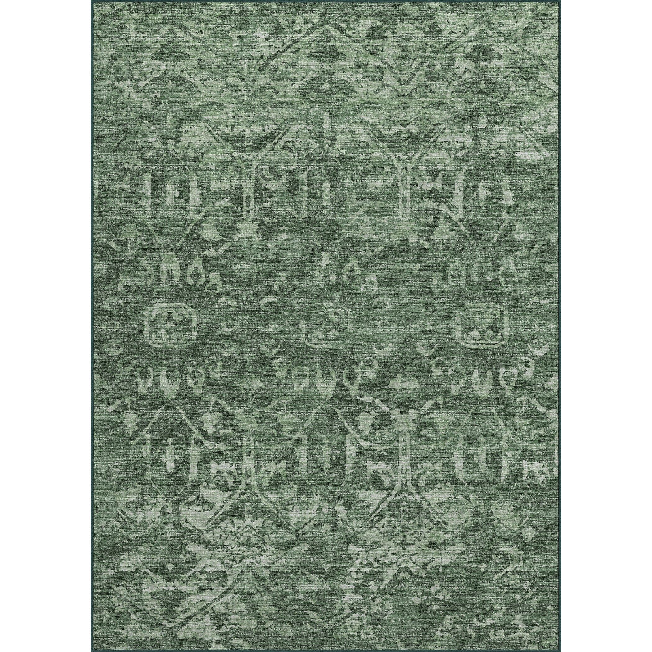 Luxury Machine Washable Indoor/Outdoor Traditional AB1 Irish Green Rug 3' x 5' #shape_Rectangle