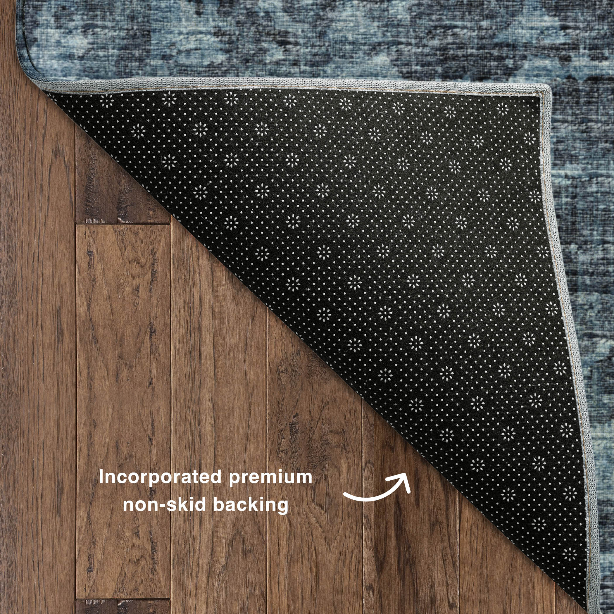 Luxury Machine Washable Indoor/Outdoor Traditional AB2 Baltic Blue Rug 1'8" x 2'6" #shape_Rectangle