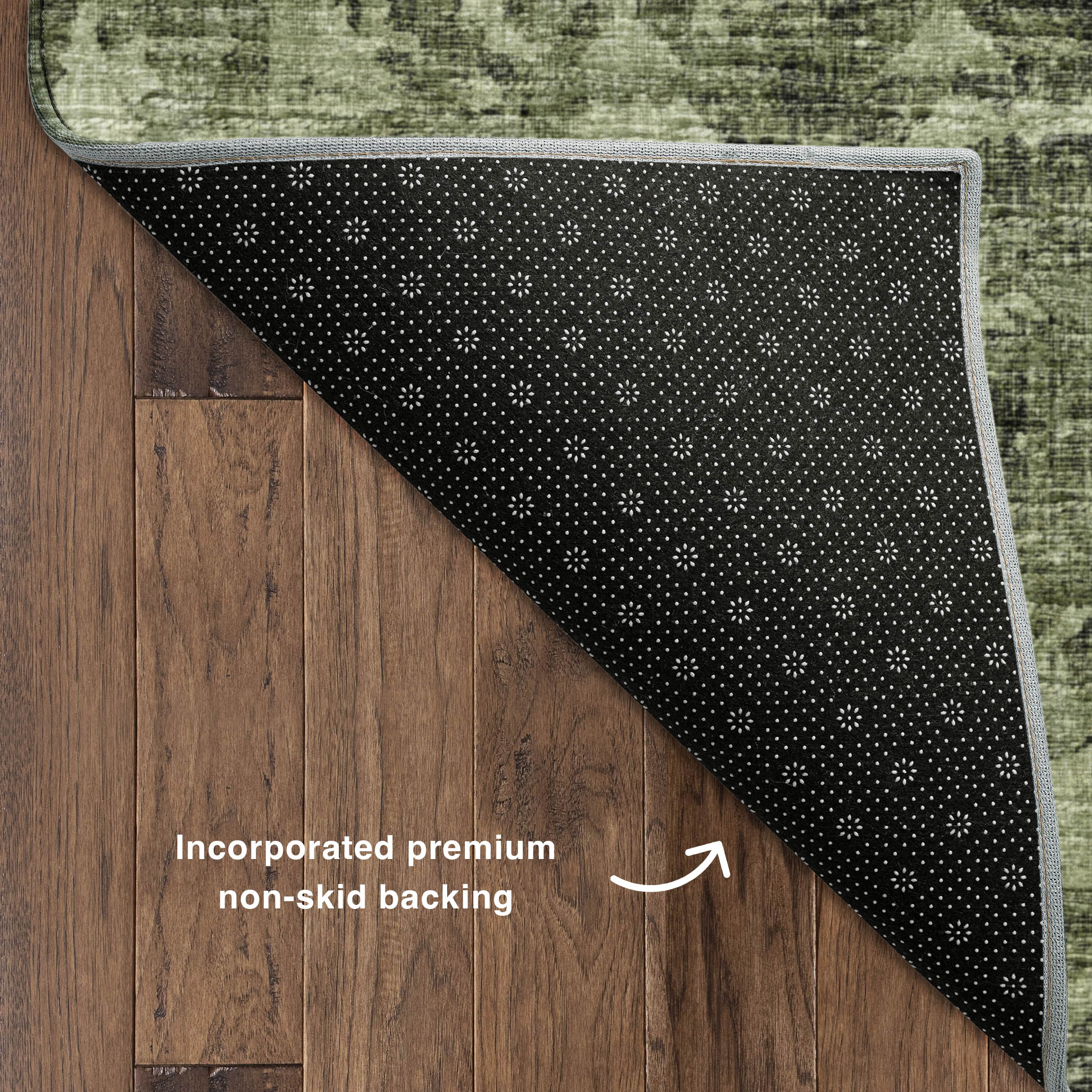 Luxury Machine Washable Indoor/Outdoor Traditional AB2 Cactus Green Rug 1'8" x 2'6" #shape_Rectangle