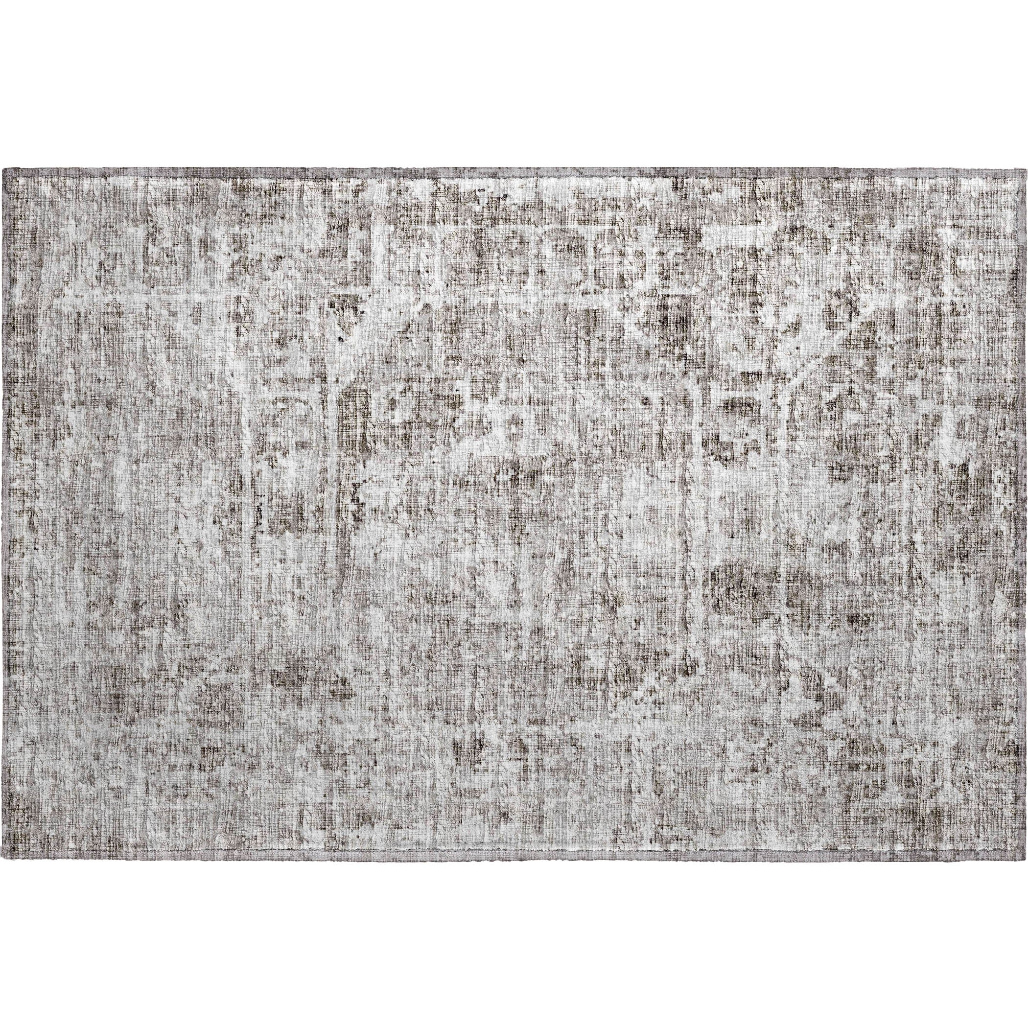 Luxury Machine Washable Indoor/Outdoor Traditional AB2 Coffee Brown Rug 1'8" x 2'6" #shape_Rectangle