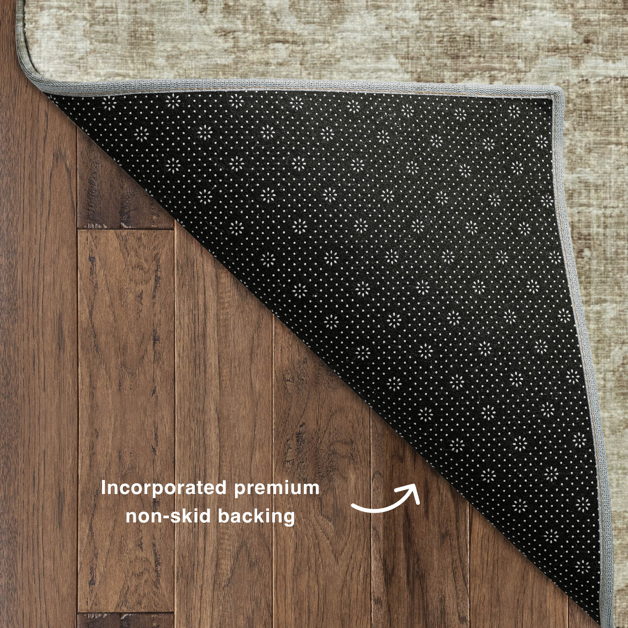 Luxury Machine Washable Indoor/Outdoor Traditional AB2 Driftwood Brown Rug 1'8" x 2'6" #shape_Rectangle