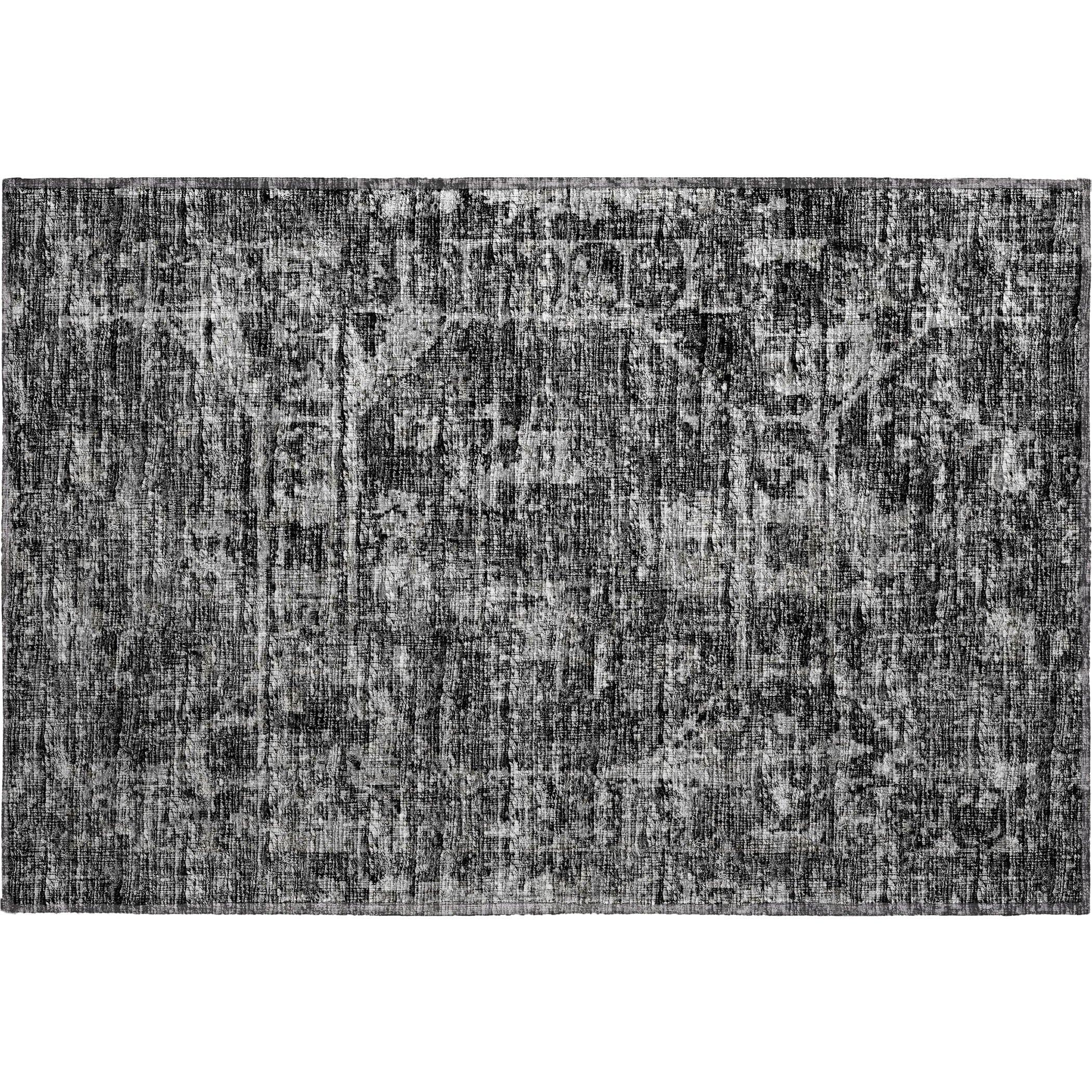 Luxury Machine Washable Indoor/Outdoor Traditional AB2 Midnight Black Rug 1'8" x 2'6" #shape_Rectangle