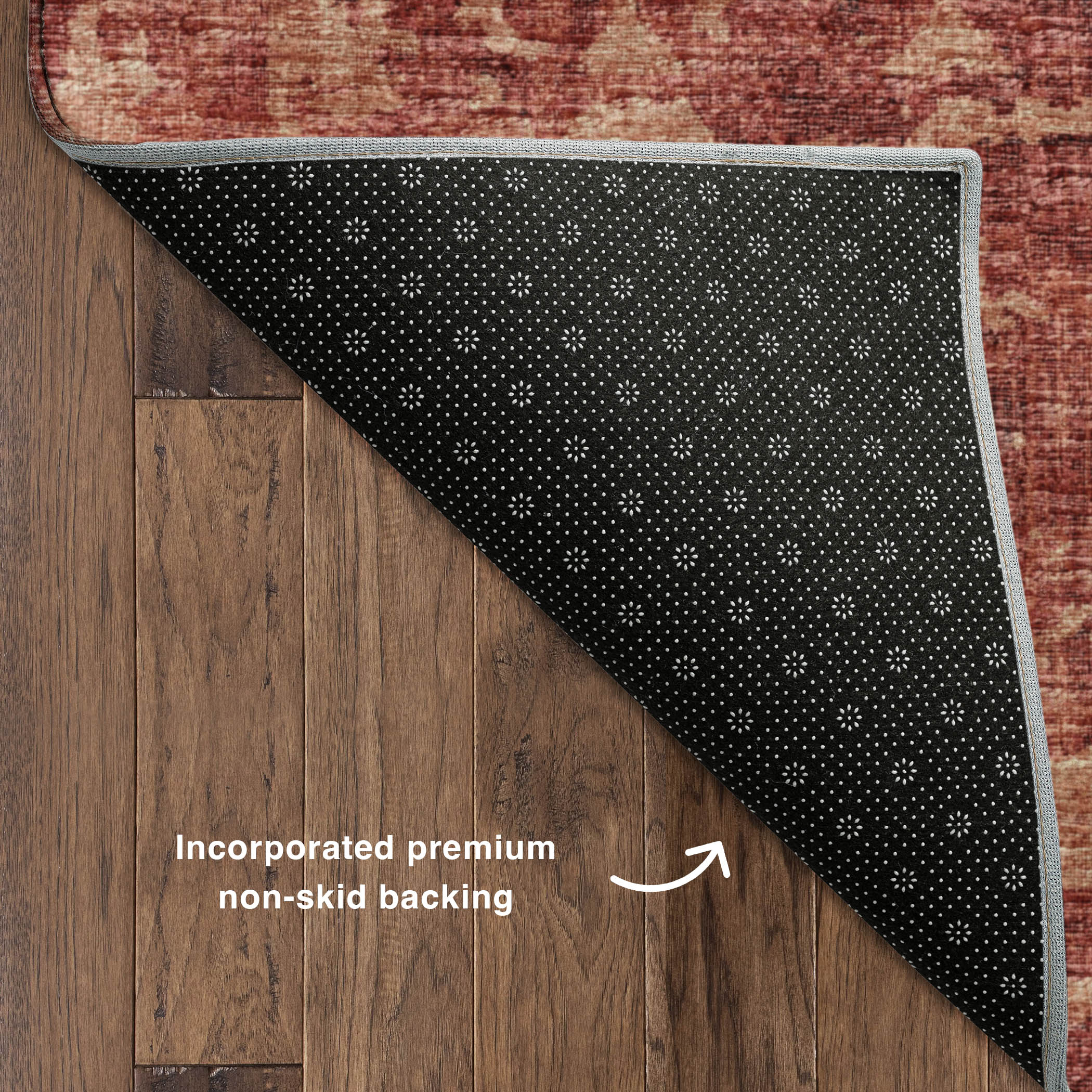 Luxury Machine Washable Indoor/Outdoor Traditional AB2 Paprika Red Rug 1'8" x 2'6" #shape_Rectangle