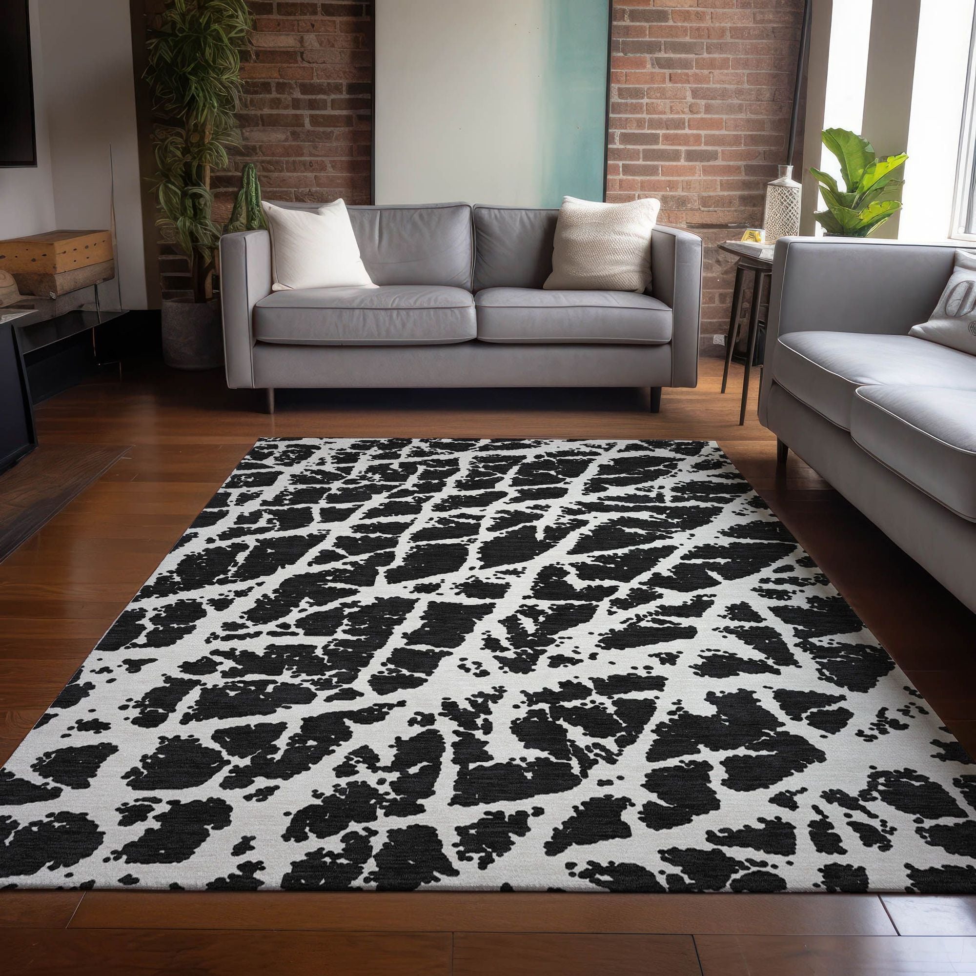 Machine Made ACN501 Black  Rugs 