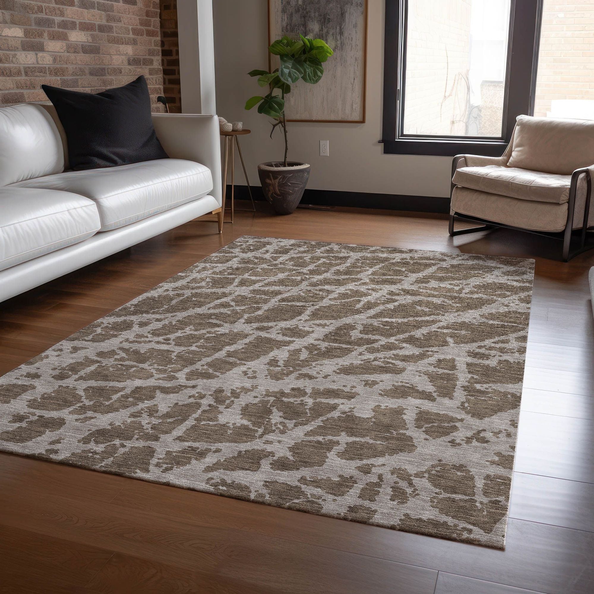 Machine Made ACN501 Brown  Rugs #color_brown 