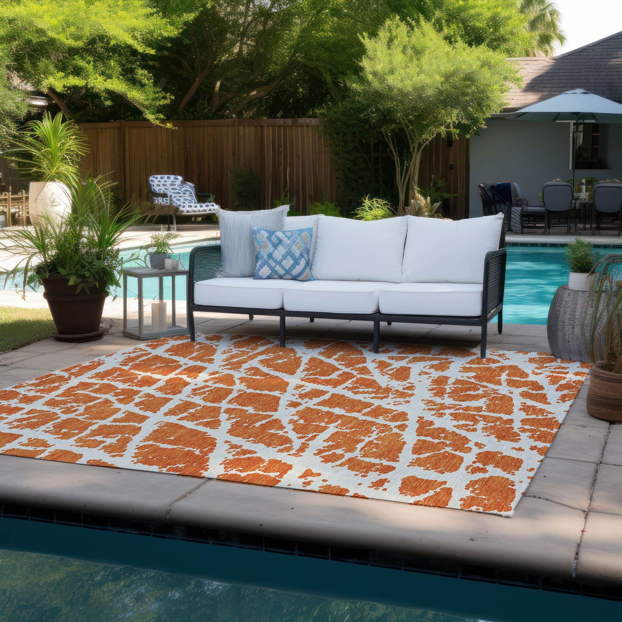 Machine Made ACN501 Orange  Rugs #color_orange 
