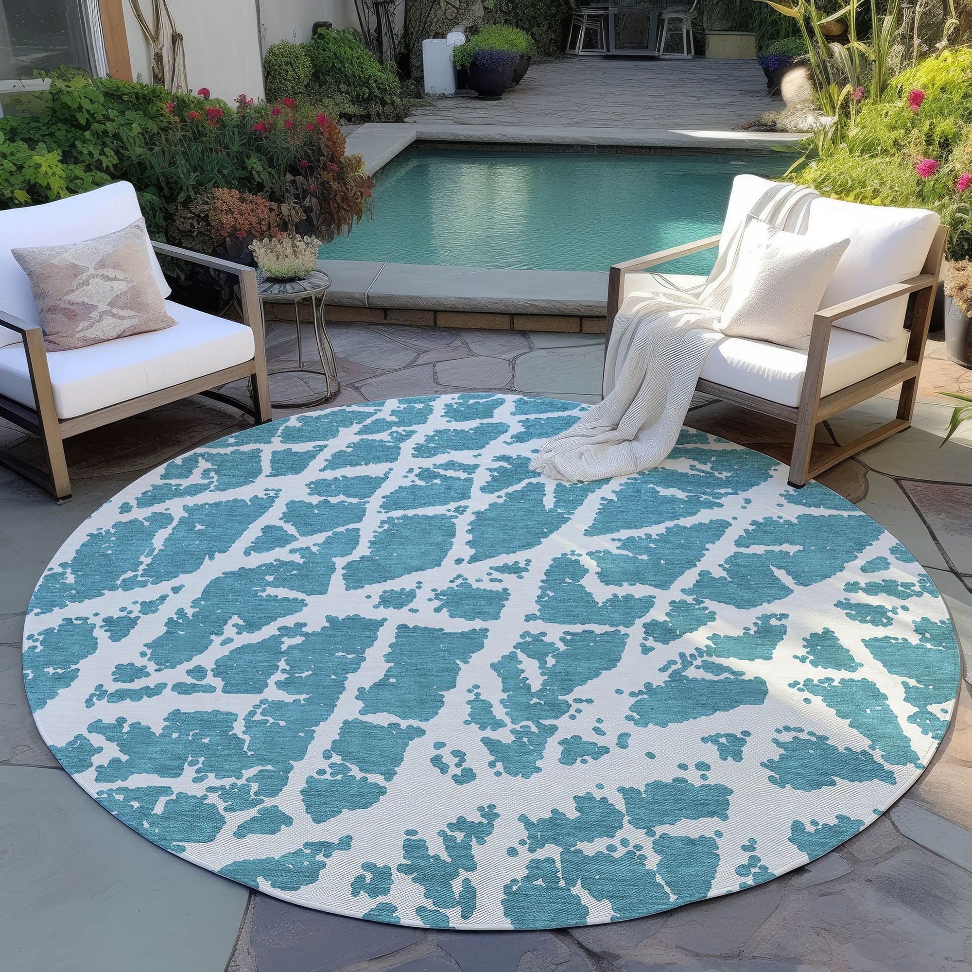 Machine Made ACN501 Teal  Rugs 