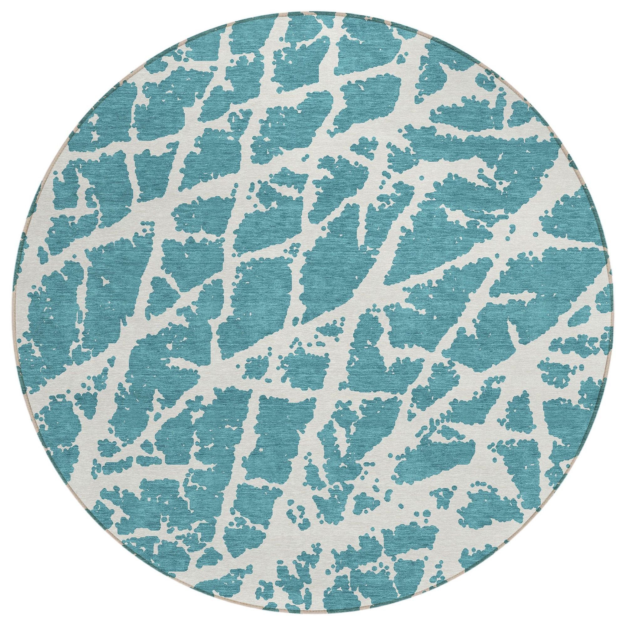 Machine Made ACN501 Teal  Rugs #color_teal 