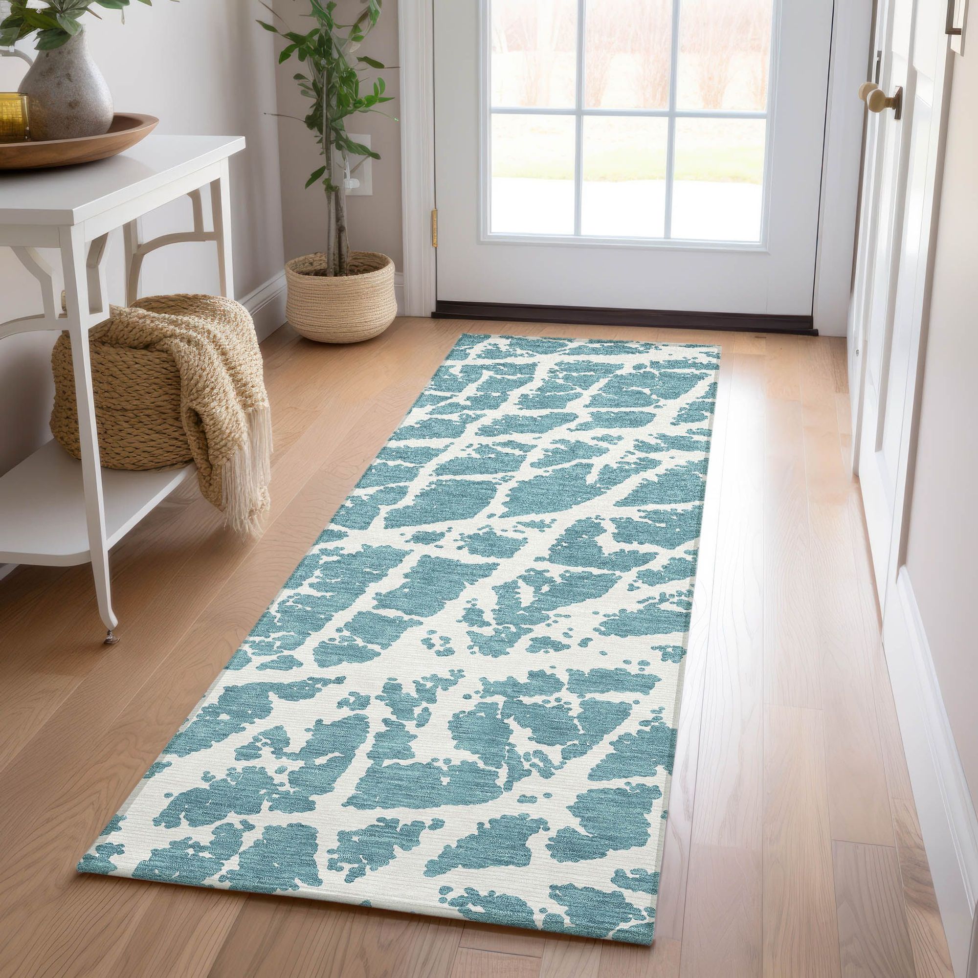 Machine Made ACN501 Teal  Rugs #color_teal 