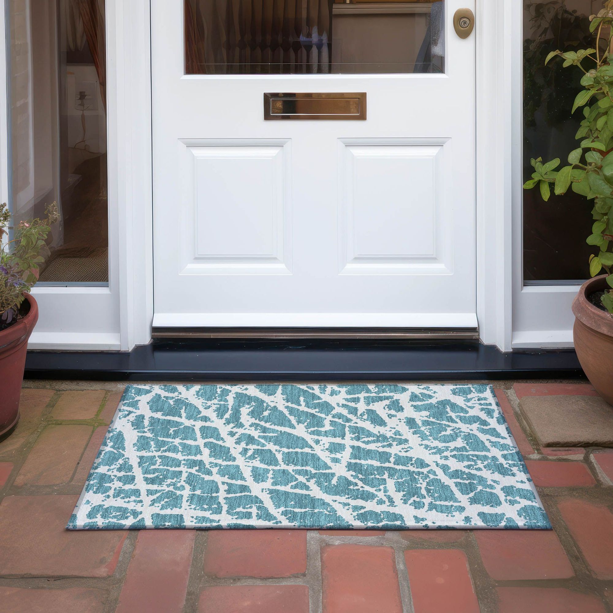 Machine Made ACN501 Teal  Rugs #color_teal 