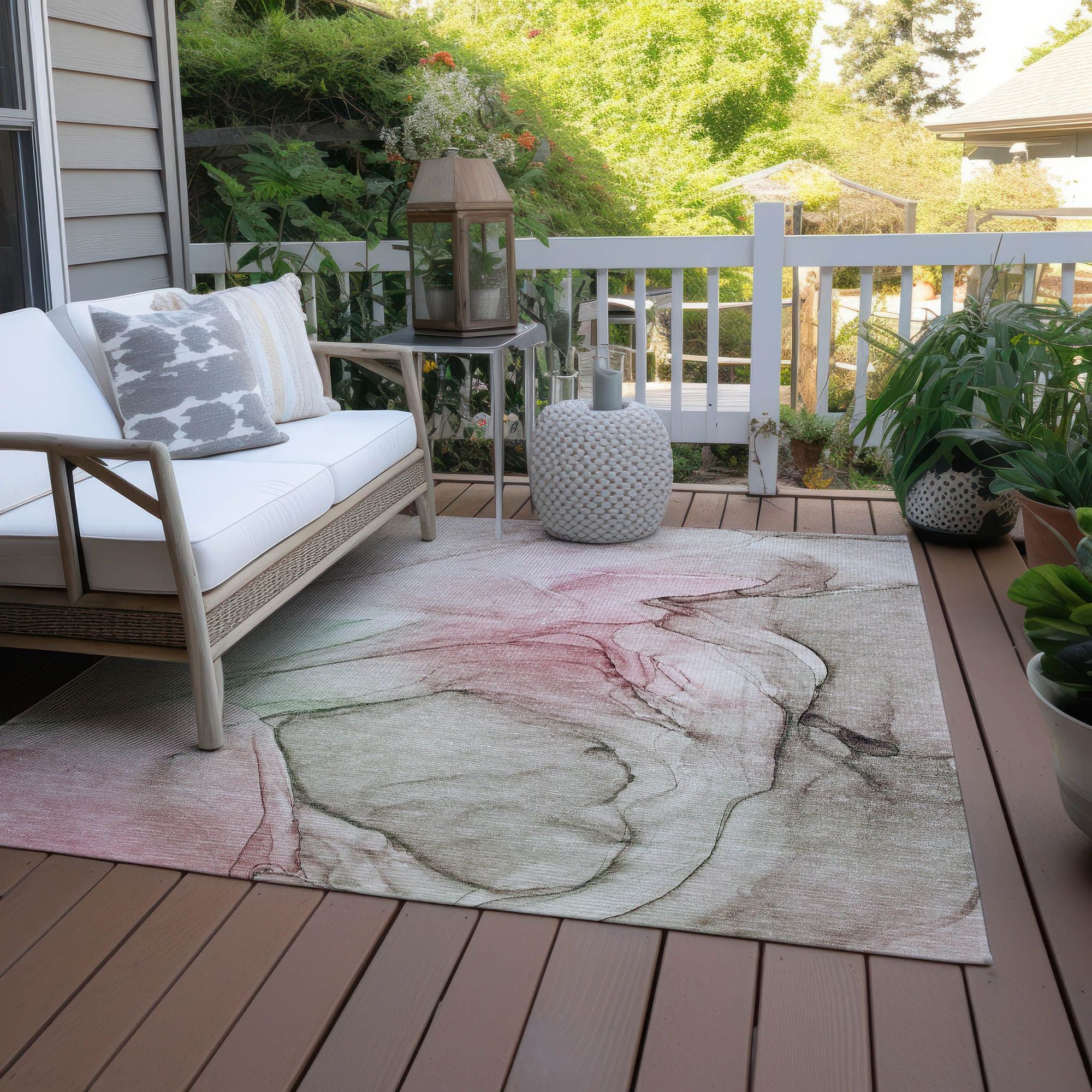 Machine Made ACN502 Blush Pink Rugs 