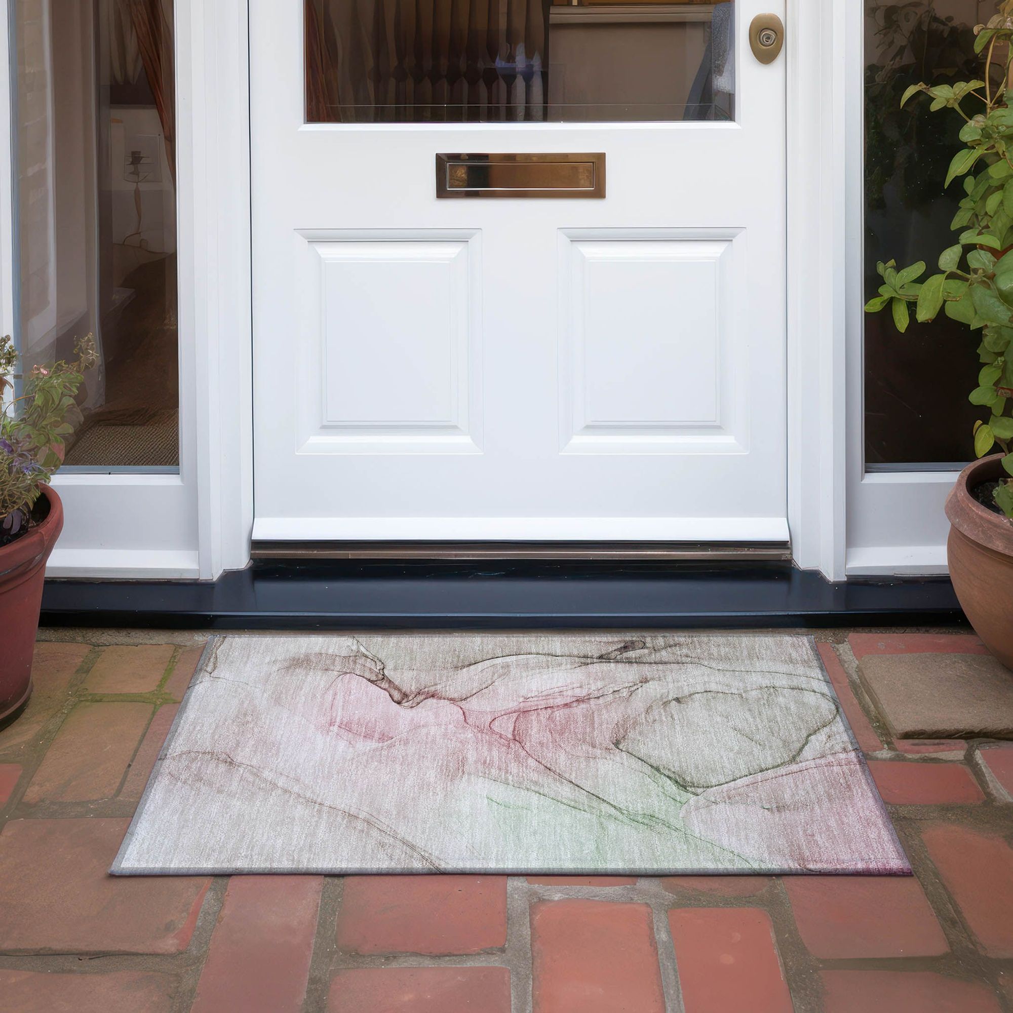 Machine Made ACN502 Blush Pink Rugs 
