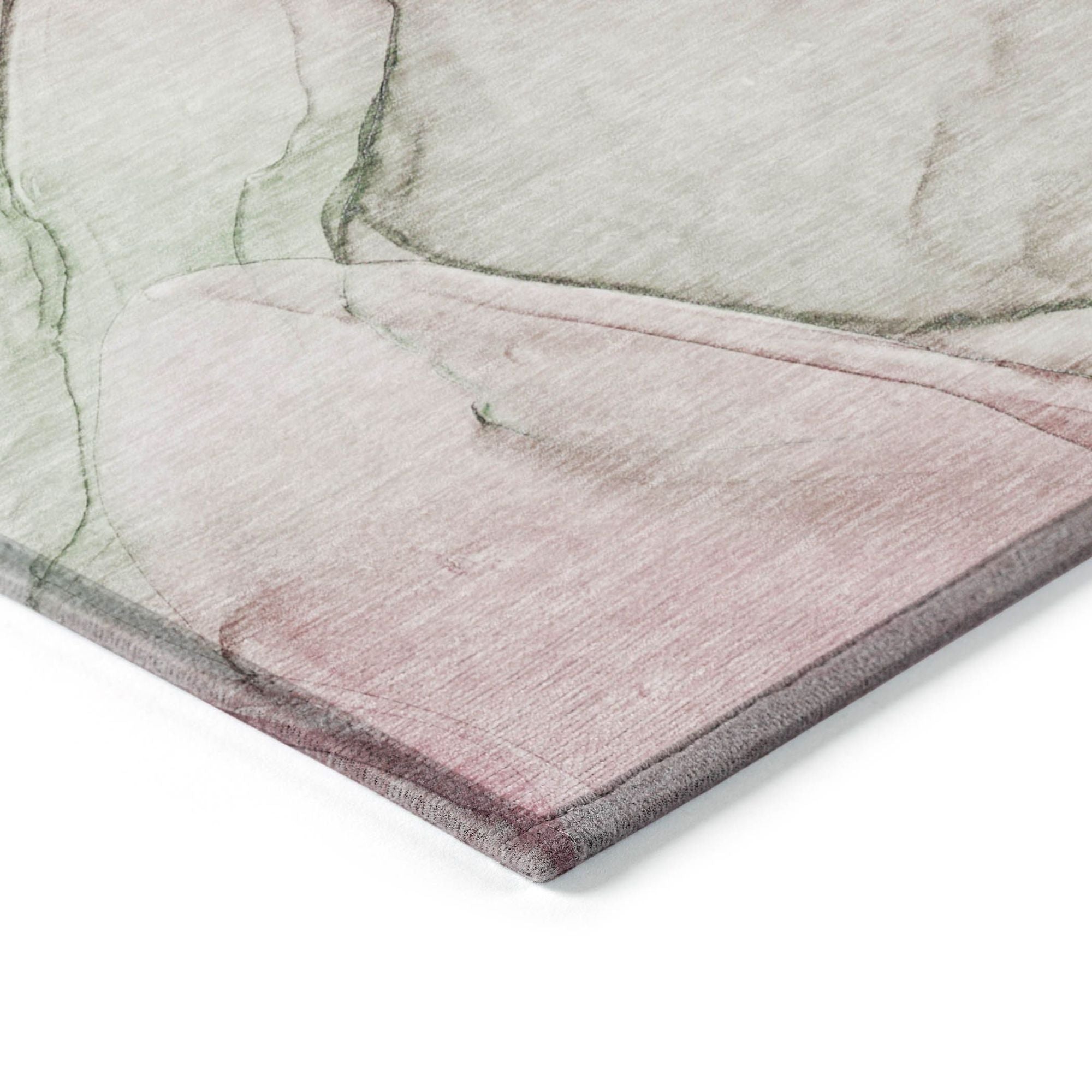 Machine Made ACN502 Blush Pink Rugs 