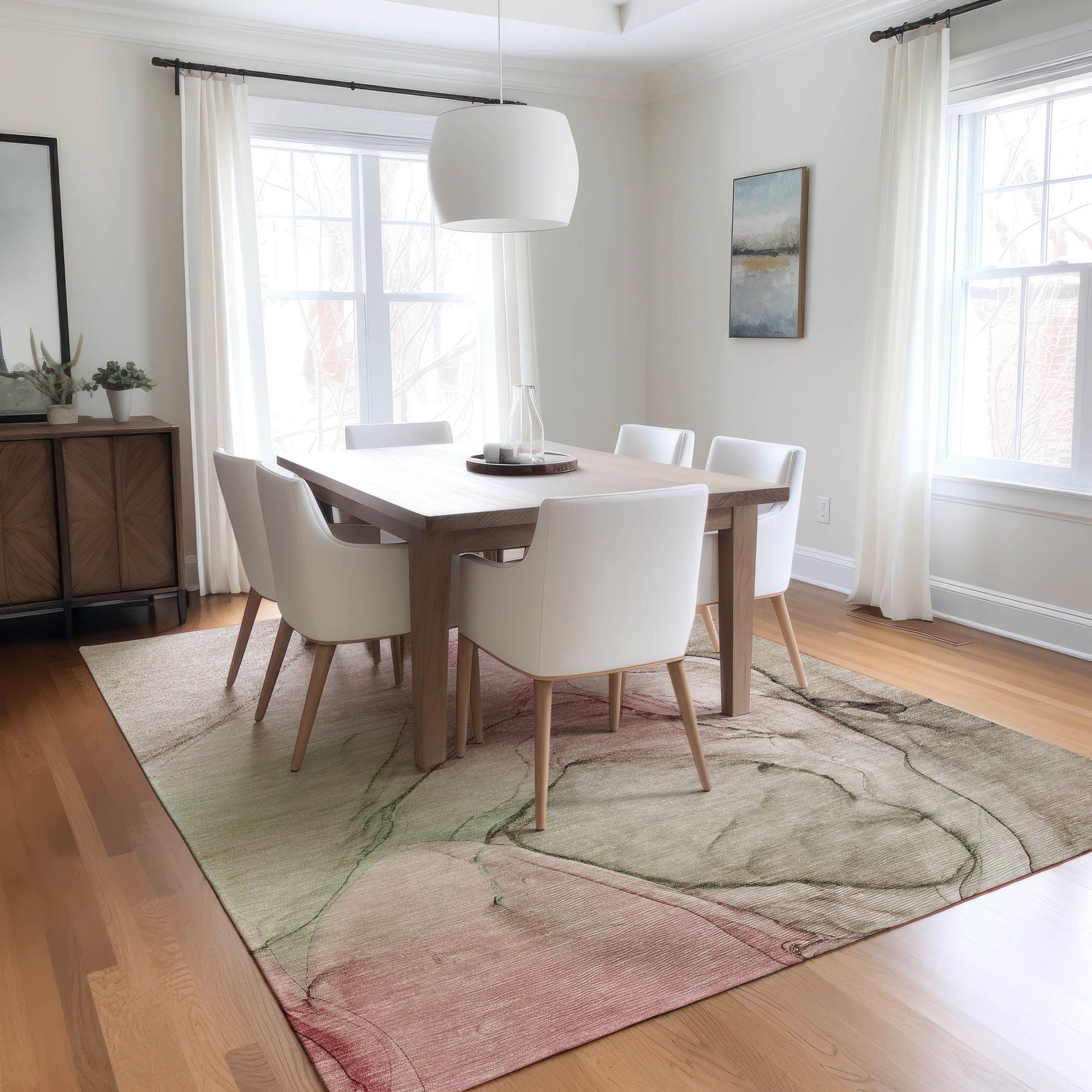 Machine Made ACN502 Blush Pink Rugs 