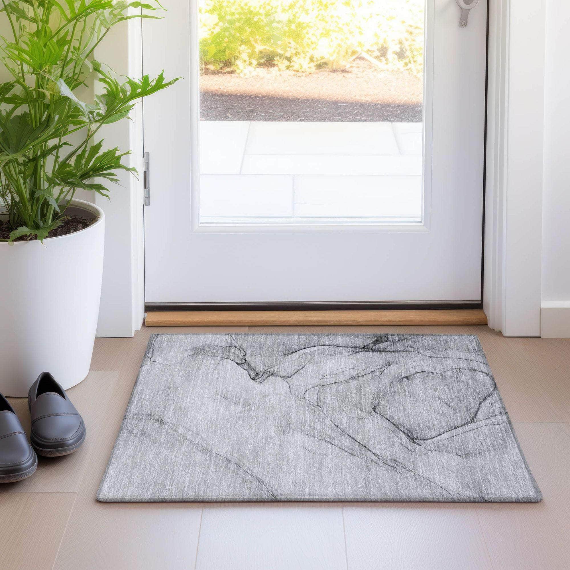 Machine Made ACN502 Gray  Rugs 