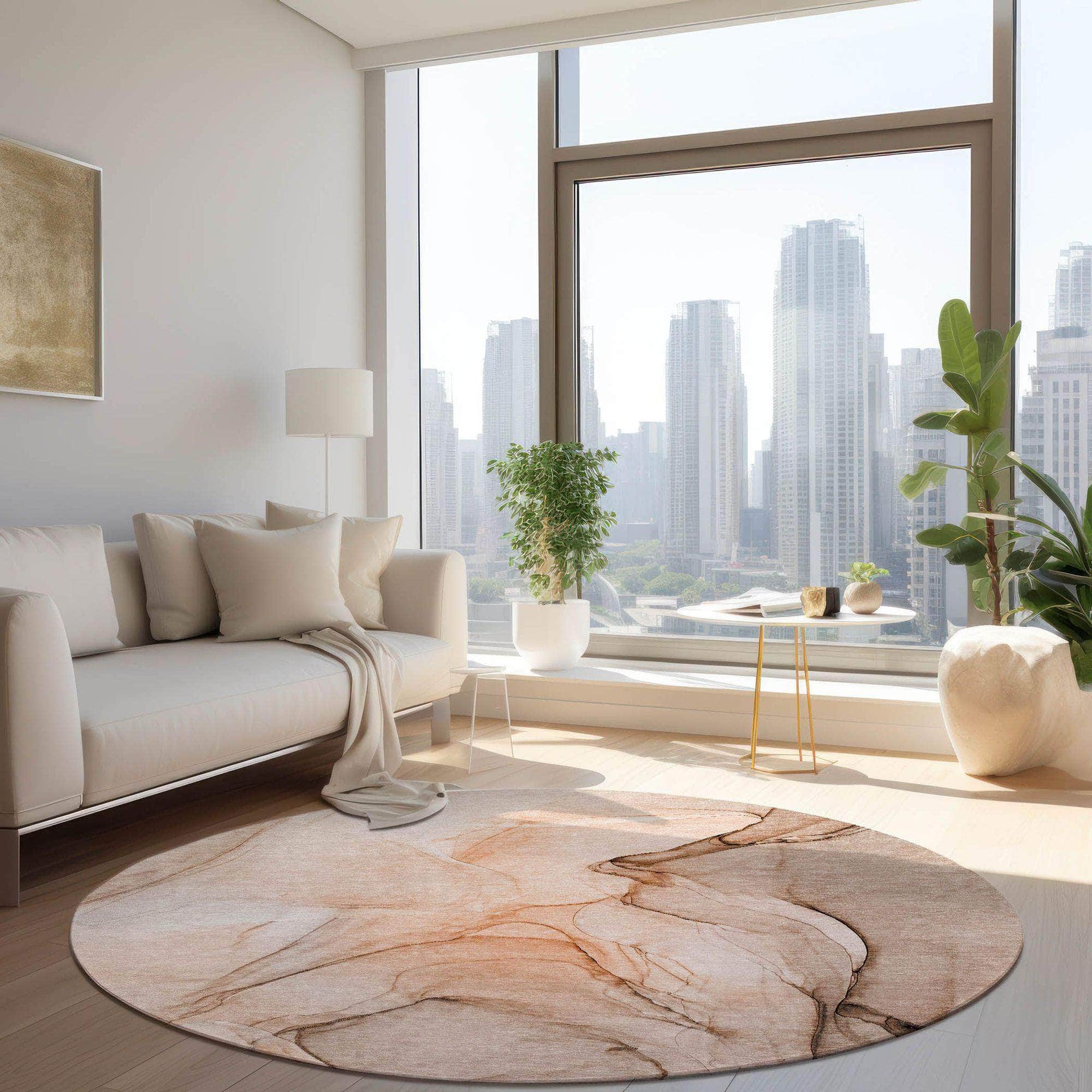Machine Made ACN502 Orange  Rugs 