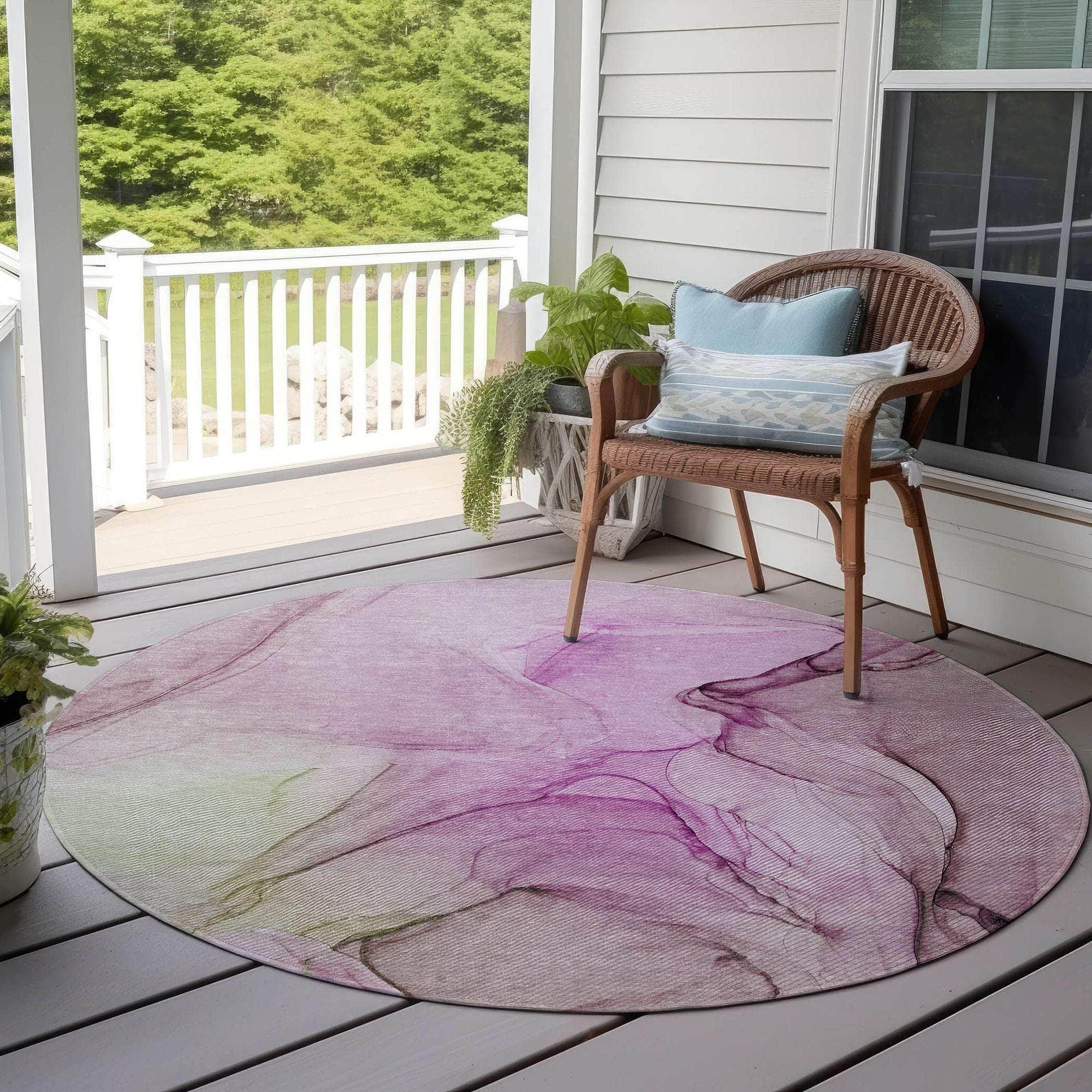 Machine Made ACN502 Pink  Rugs 
