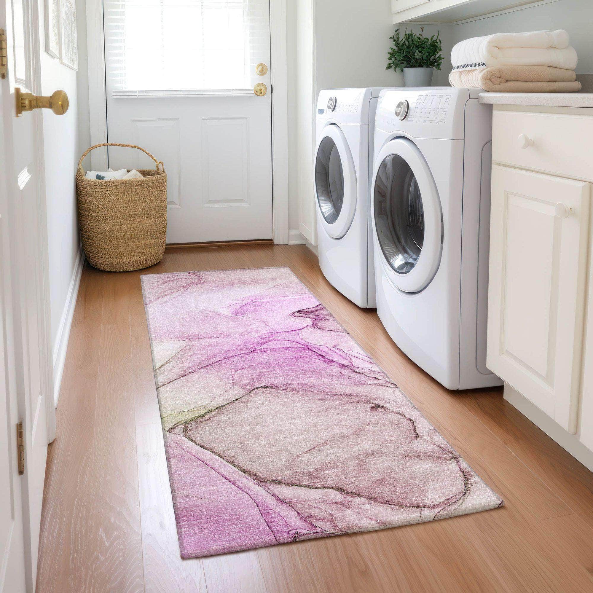 Machine Made ACN502 Pink  Rugs 