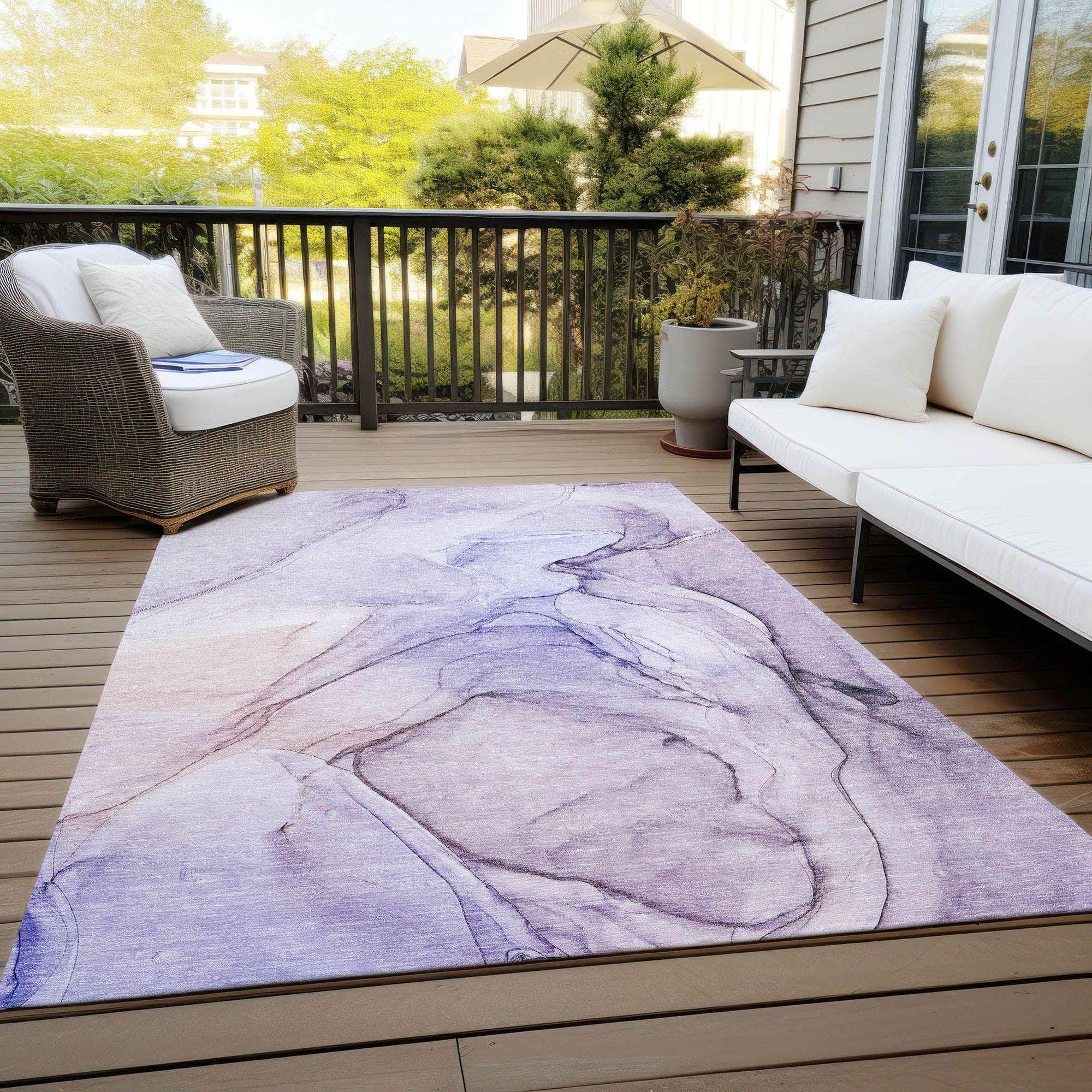 Machine Made ACN502 Purple  Rugs 