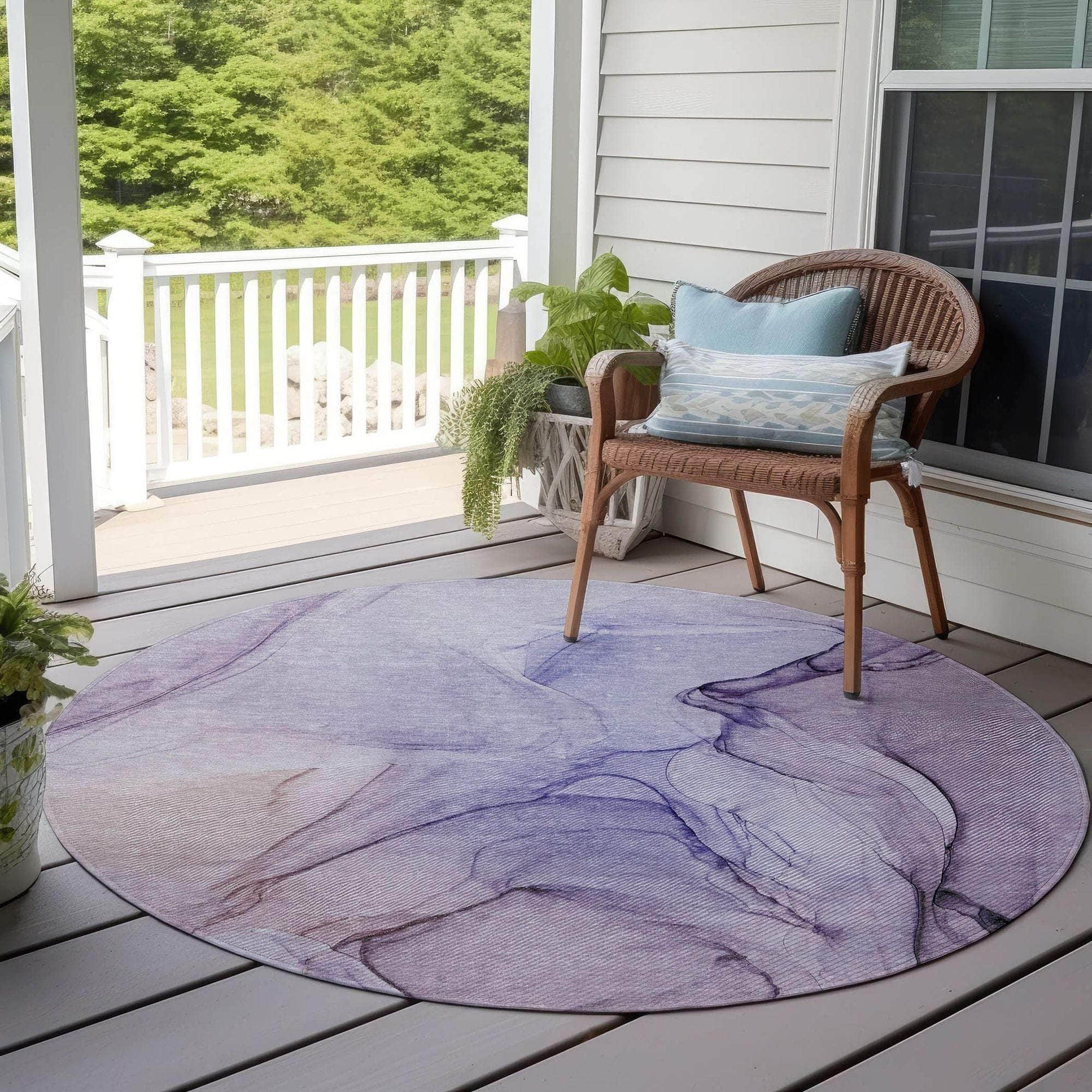 Machine Made ACN502 Purple  Rugs 