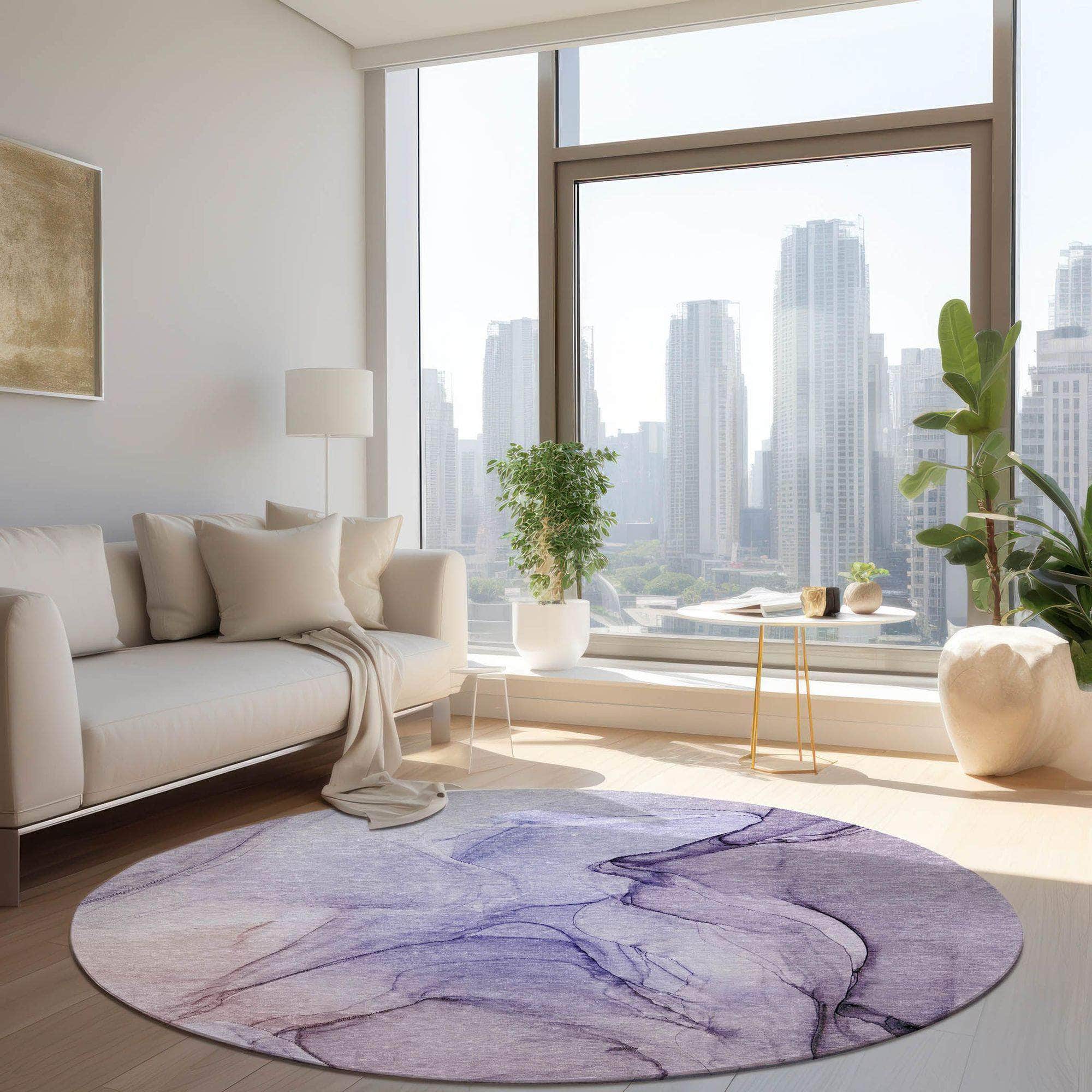 Machine Made ACN502 Purple  Rugs 
