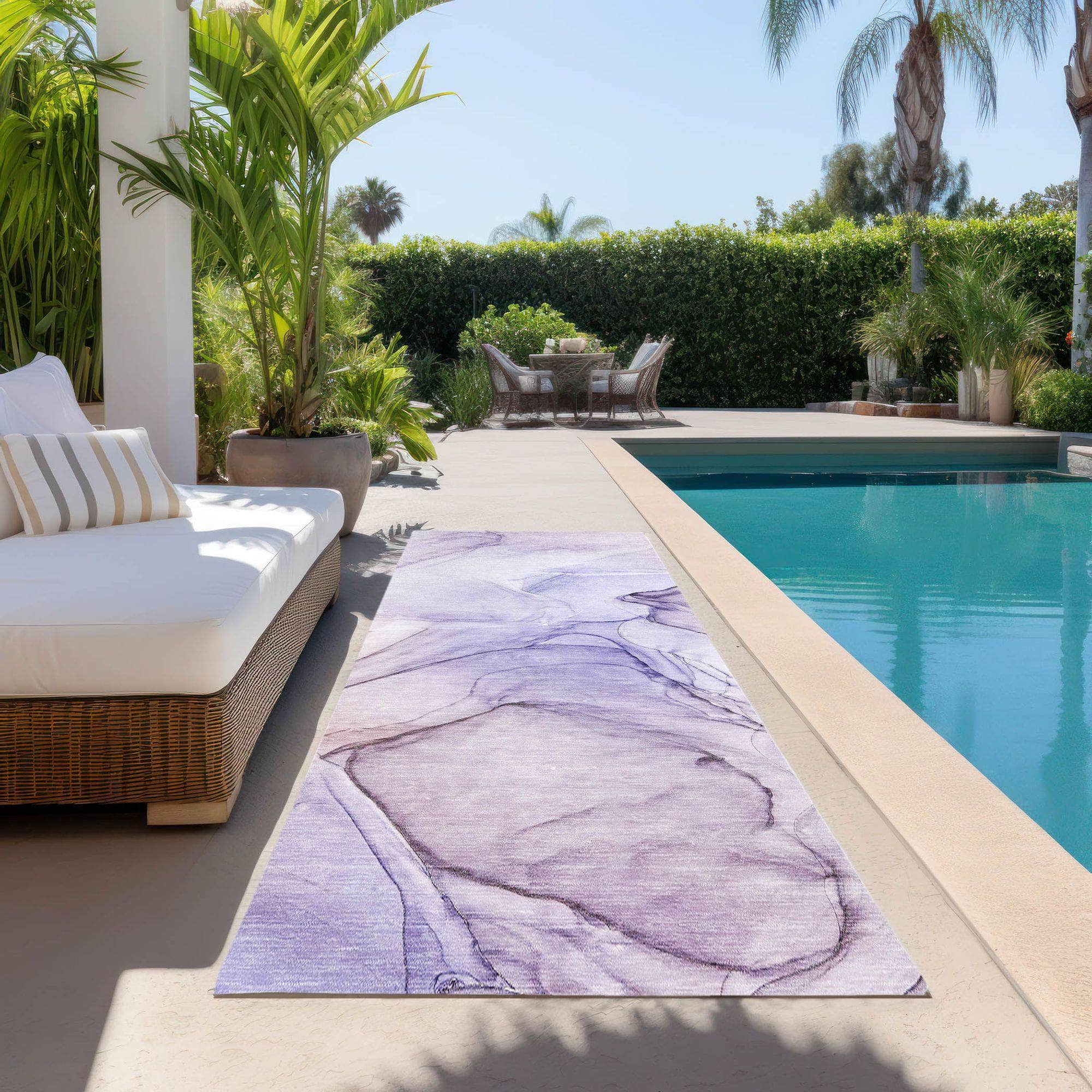 Machine Made ACN502 Purple  Rugs 