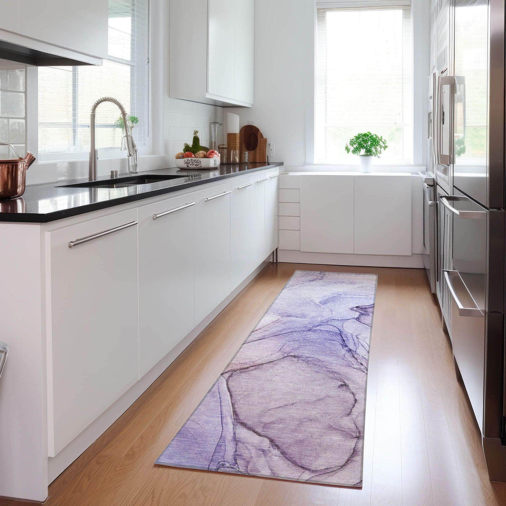 Machine Made ACN502 Purple  Rugs 
