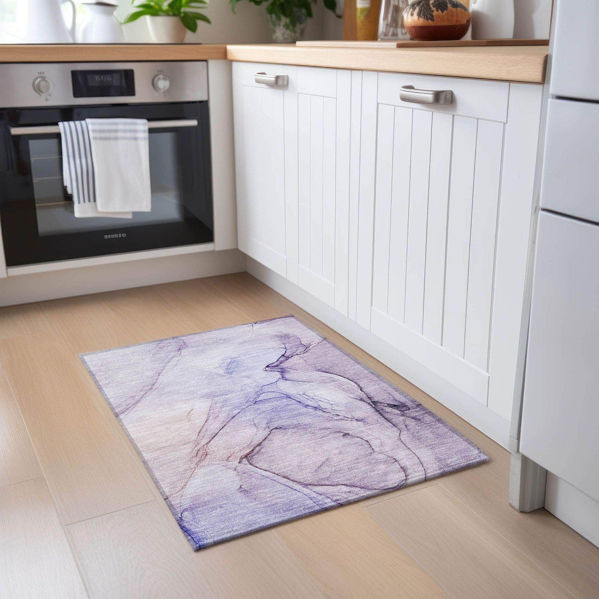 Machine Made ACN502 Purple  Rugs 