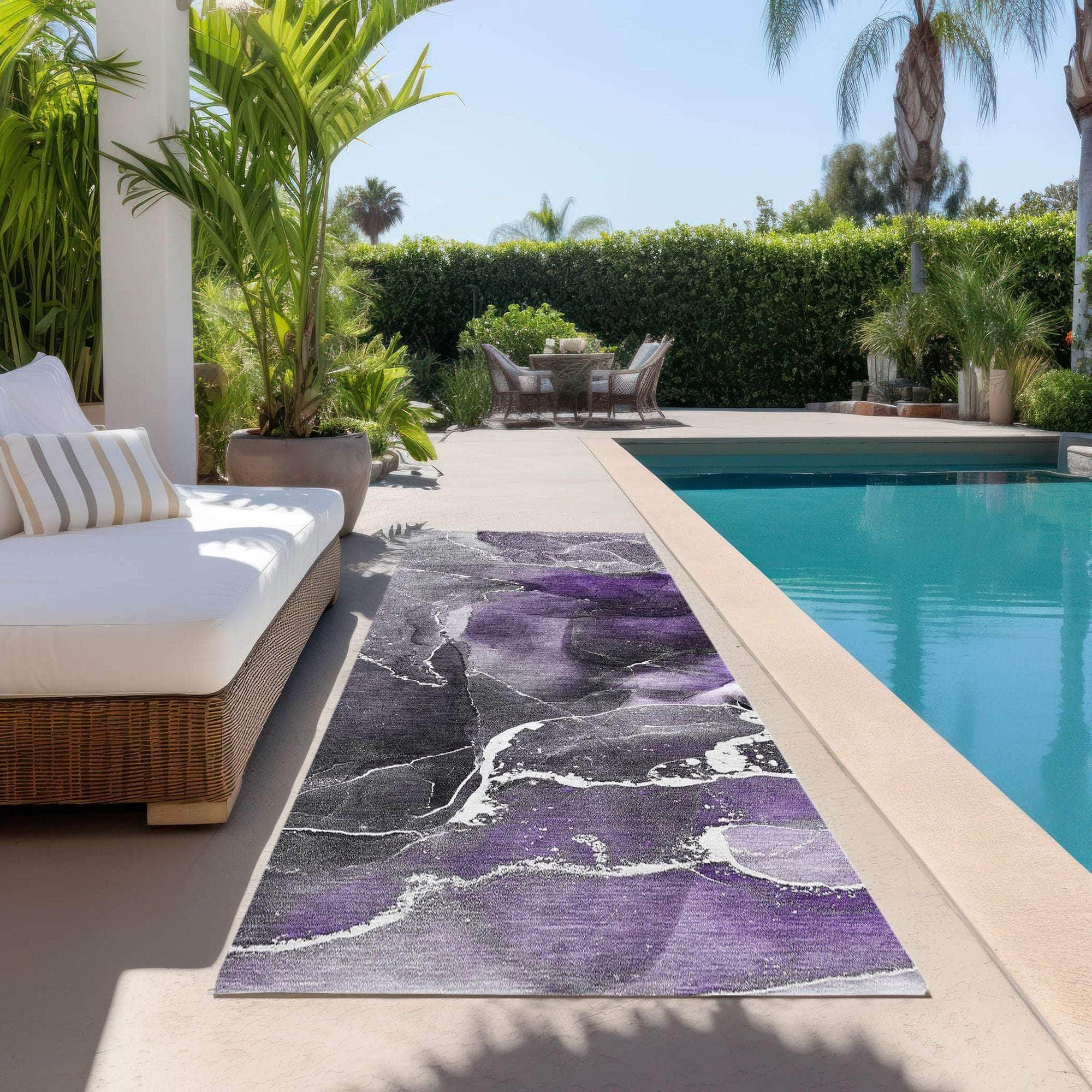 Machine Made ACN503 Purple  Rugs 