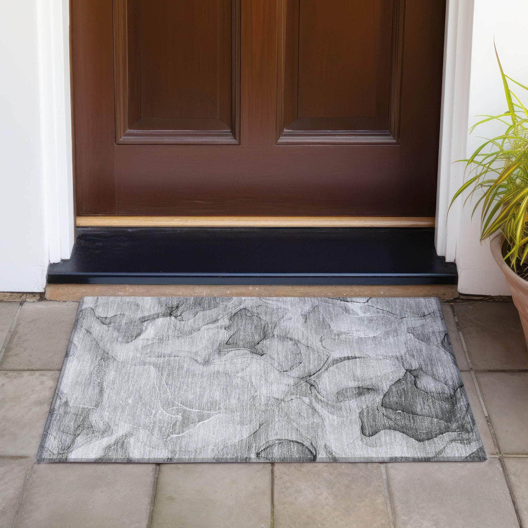 Machine Made ACN504 Gray  Rugs 