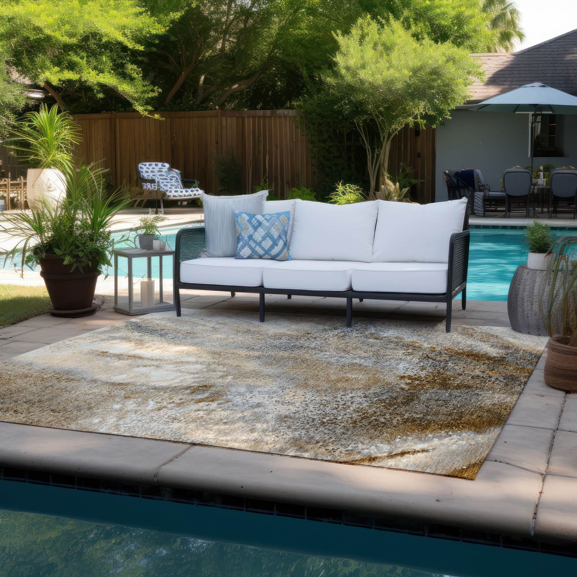 Machine Made ACN505 Brown  Rugs 