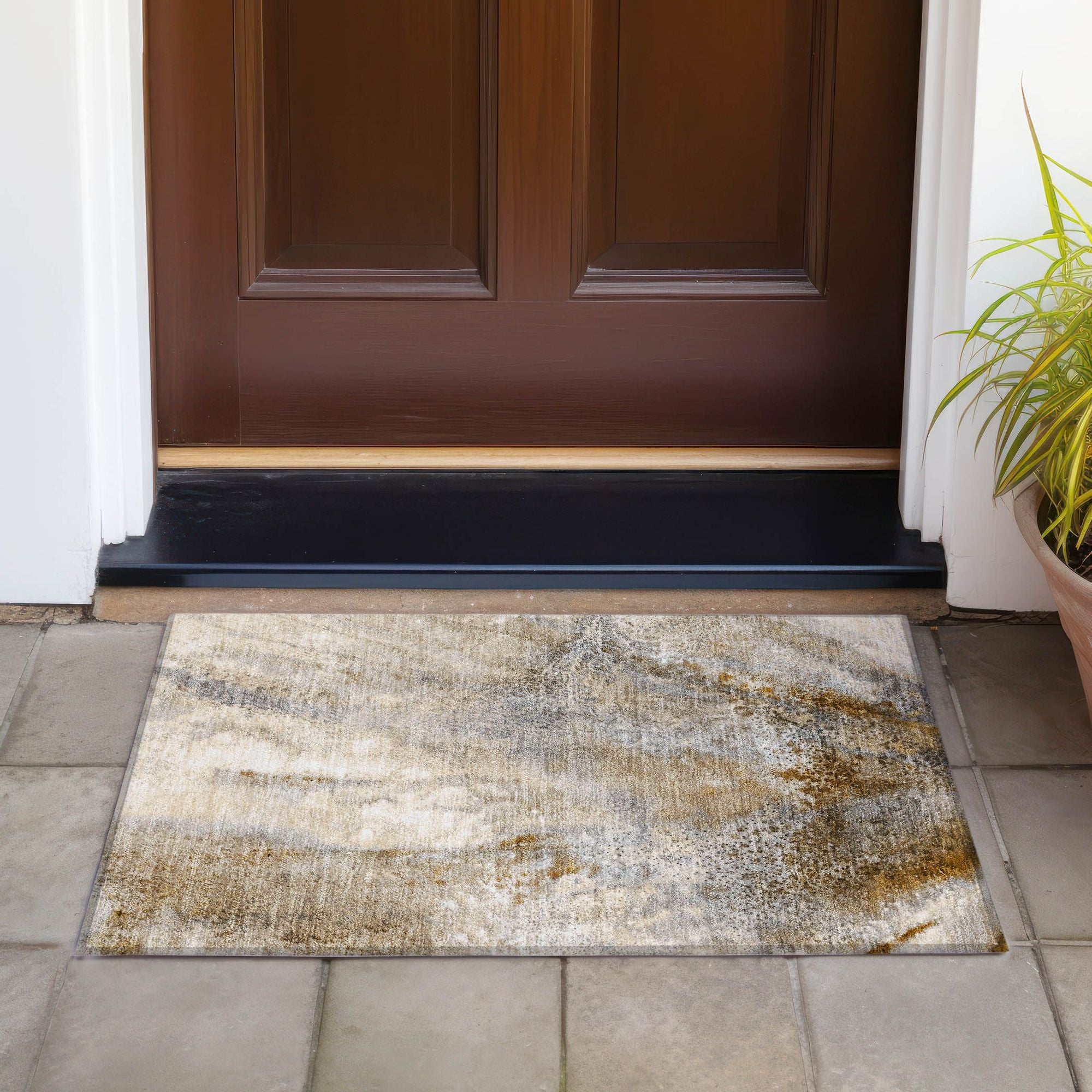 Machine Made ACN505 Brown  Rugs 