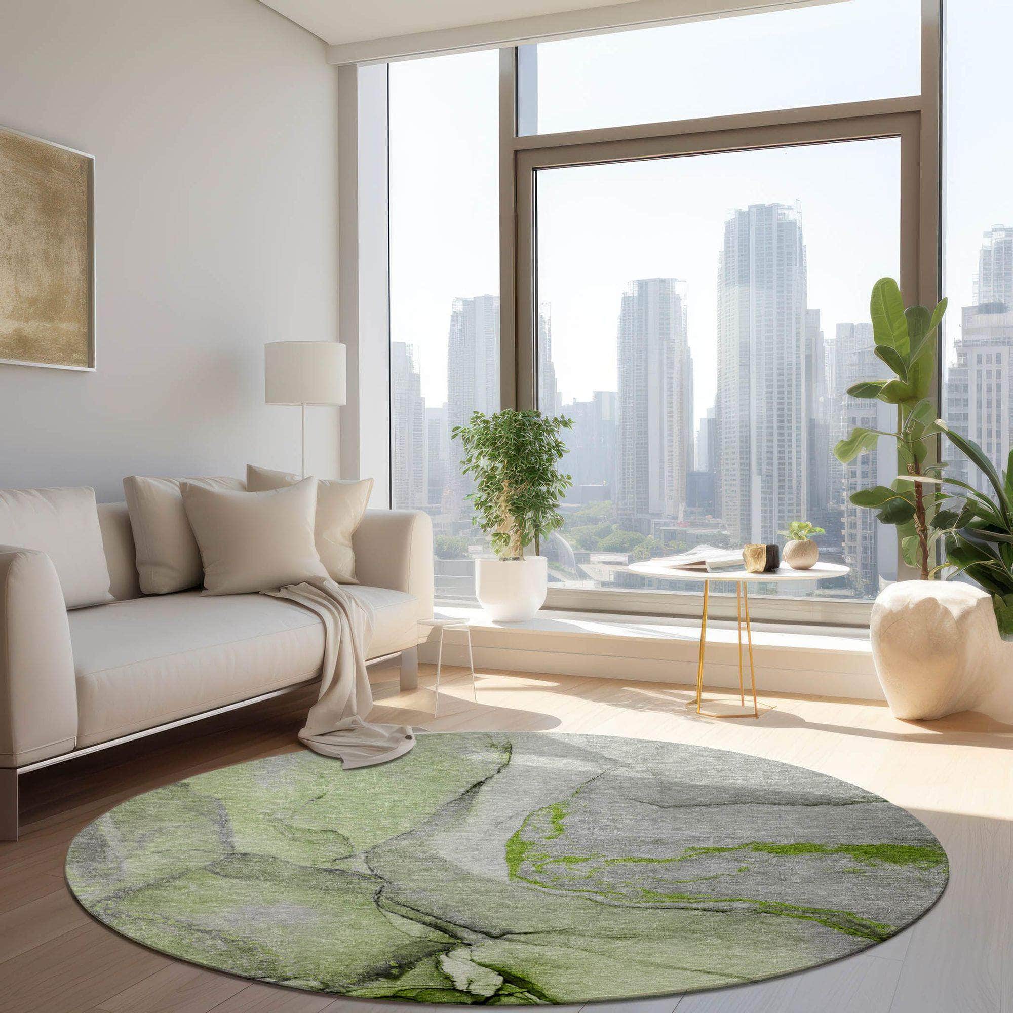Machine Made ACN506 Green  Rugs 