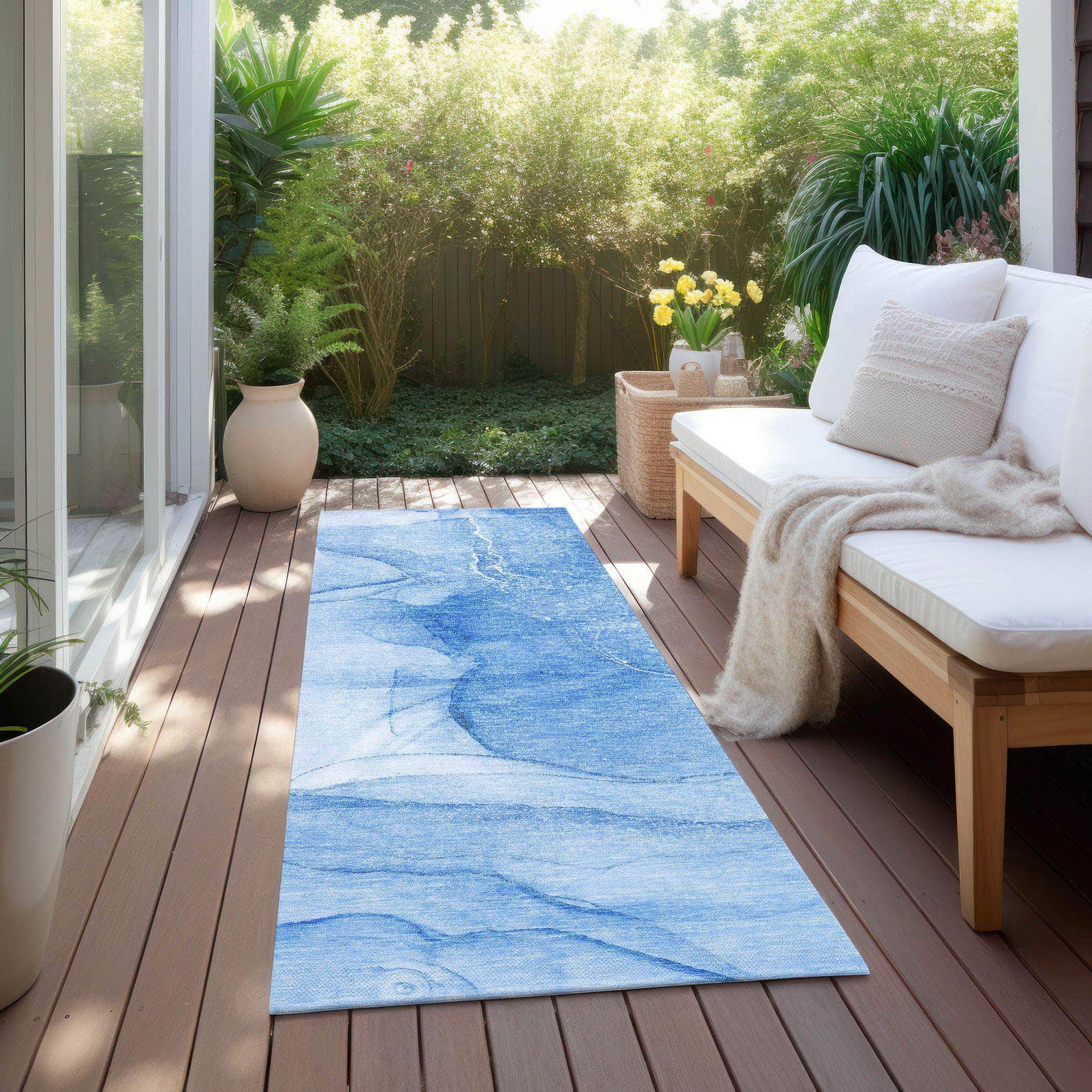 Machine Made ACN507 Blue  Rugs 