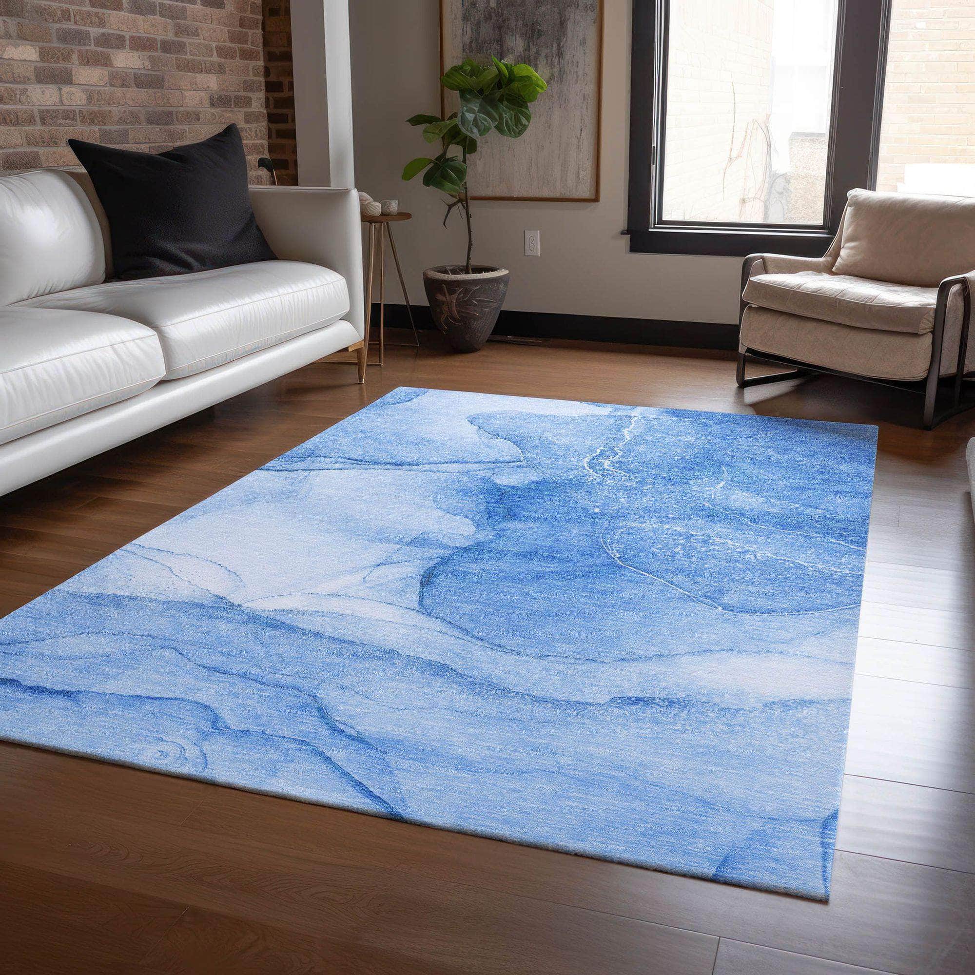 Machine Made ACN507 Blue  Rugs 