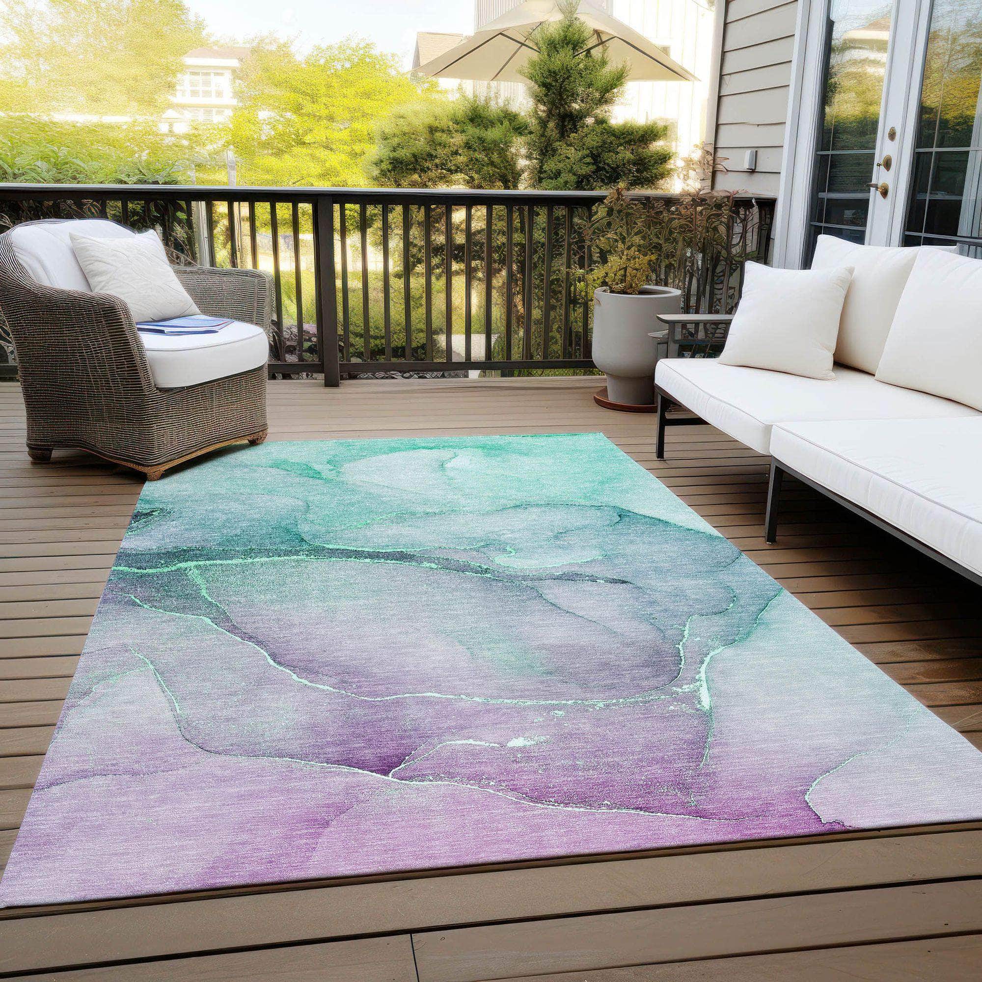 Machine Made ACN508 Aloe Green Rugs 