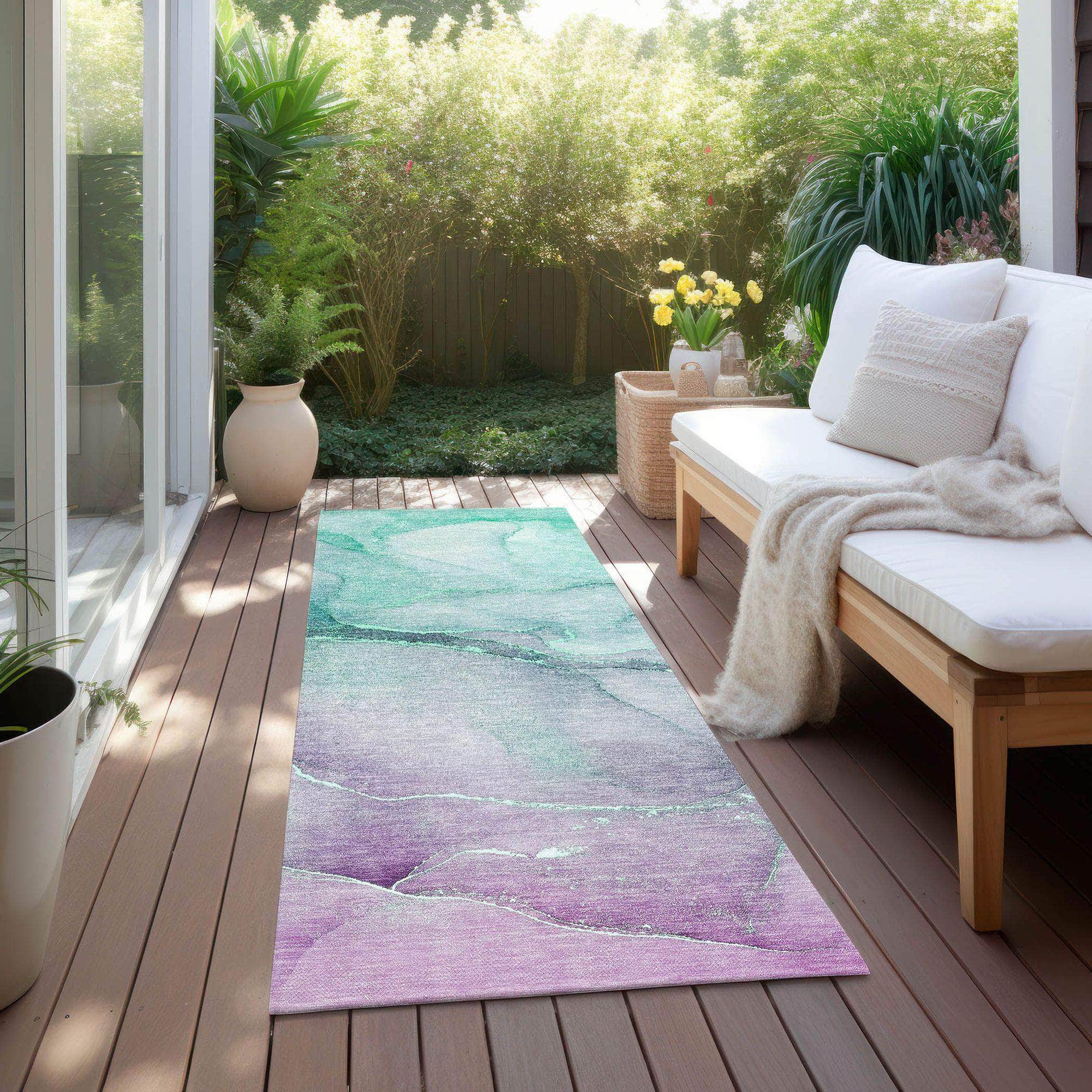 Machine Made ACN508 Aloe Green Rugs 