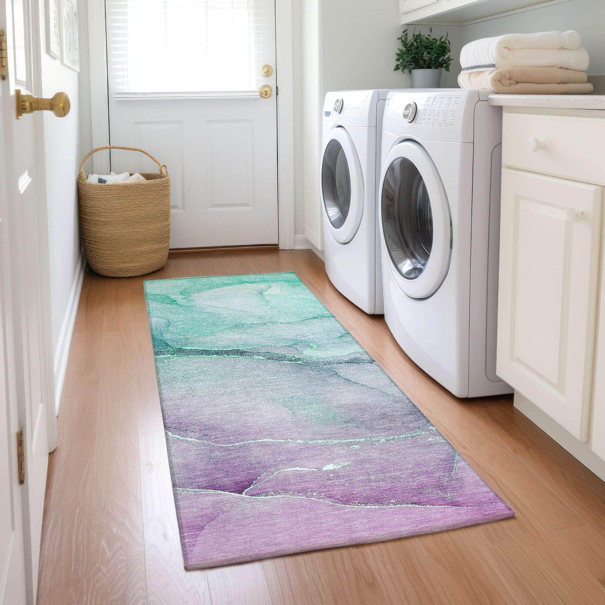 Machine Made ACN508 Aloe Green Rugs 
